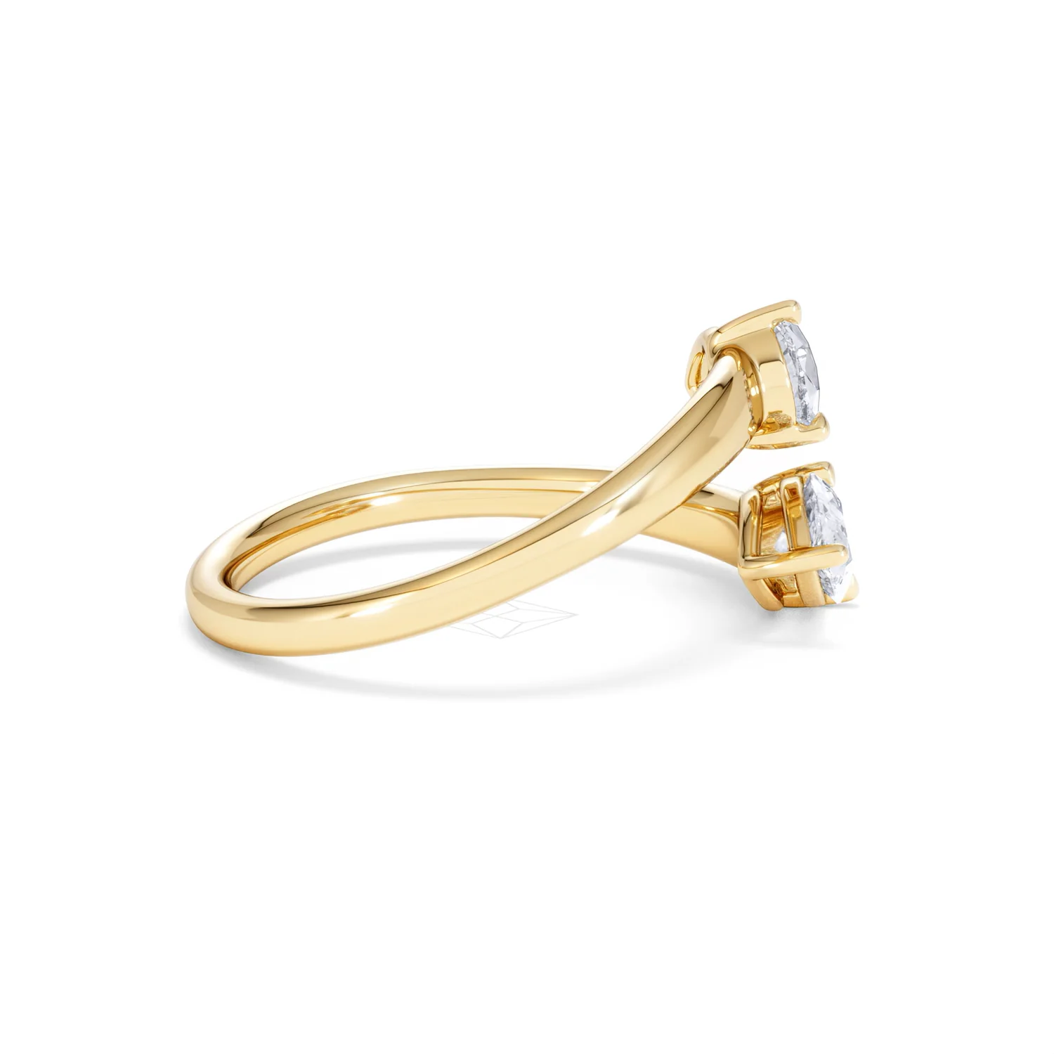 Affinity 0.80ct Pear Cut Lab Diamond 2 Stone Ring in 18K Yellow Gold - Image 30