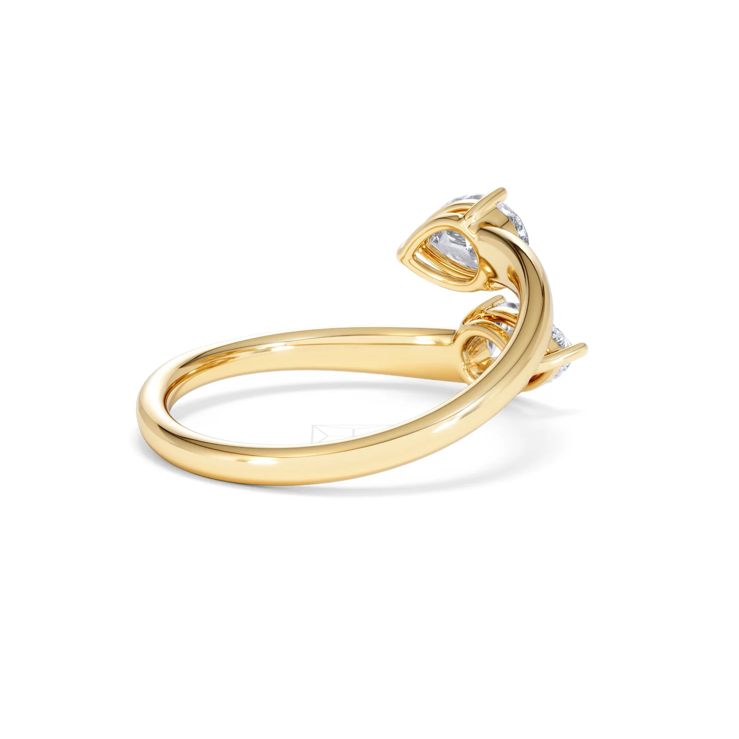 Affinity 0.80ct Pear Cut Lab Diamond 2 Stone Ring in 18K Yellow Gold - Image 39