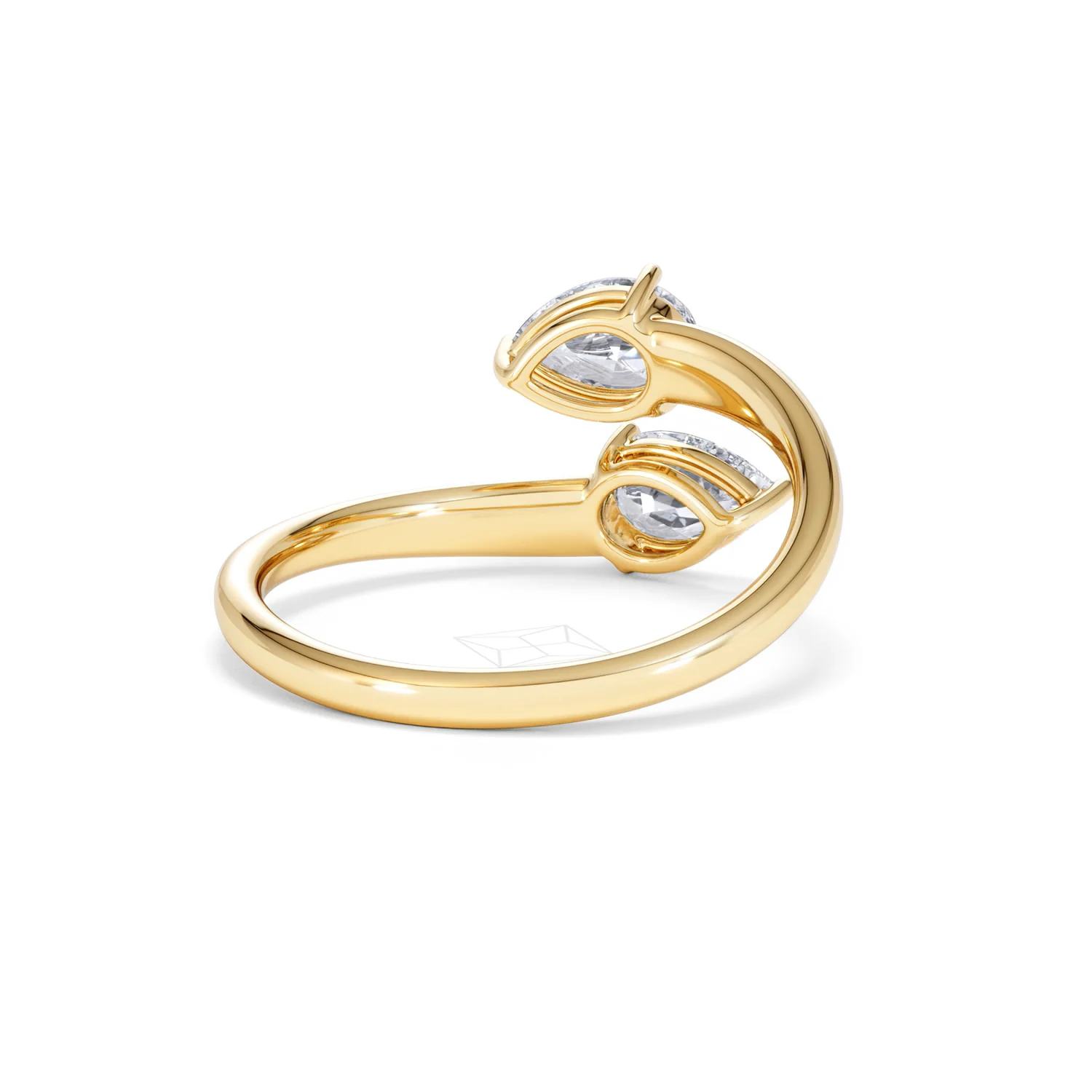 Affinity 0.80ct Pear Cut Lab Diamond 2 Stone Ring in 18K Yellow Gold - Image 44