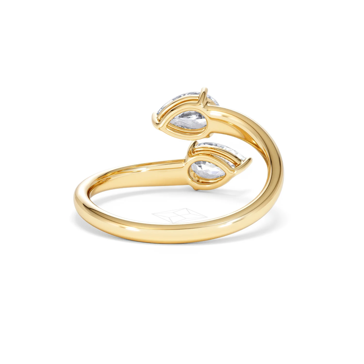 Affinity 0.80ct Pear Cut Lab Diamond 2 Stone Ring in 18K Yellow Gold - Image 46