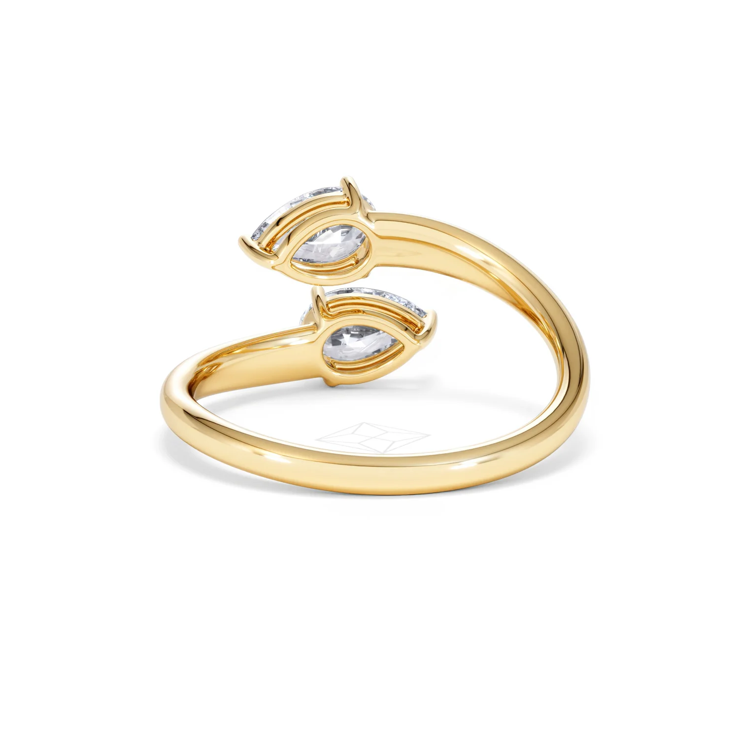 Affinity 0.80ct Pear Cut Lab Diamond 2 Stone Ring in 18K Yellow Gold - Image 51