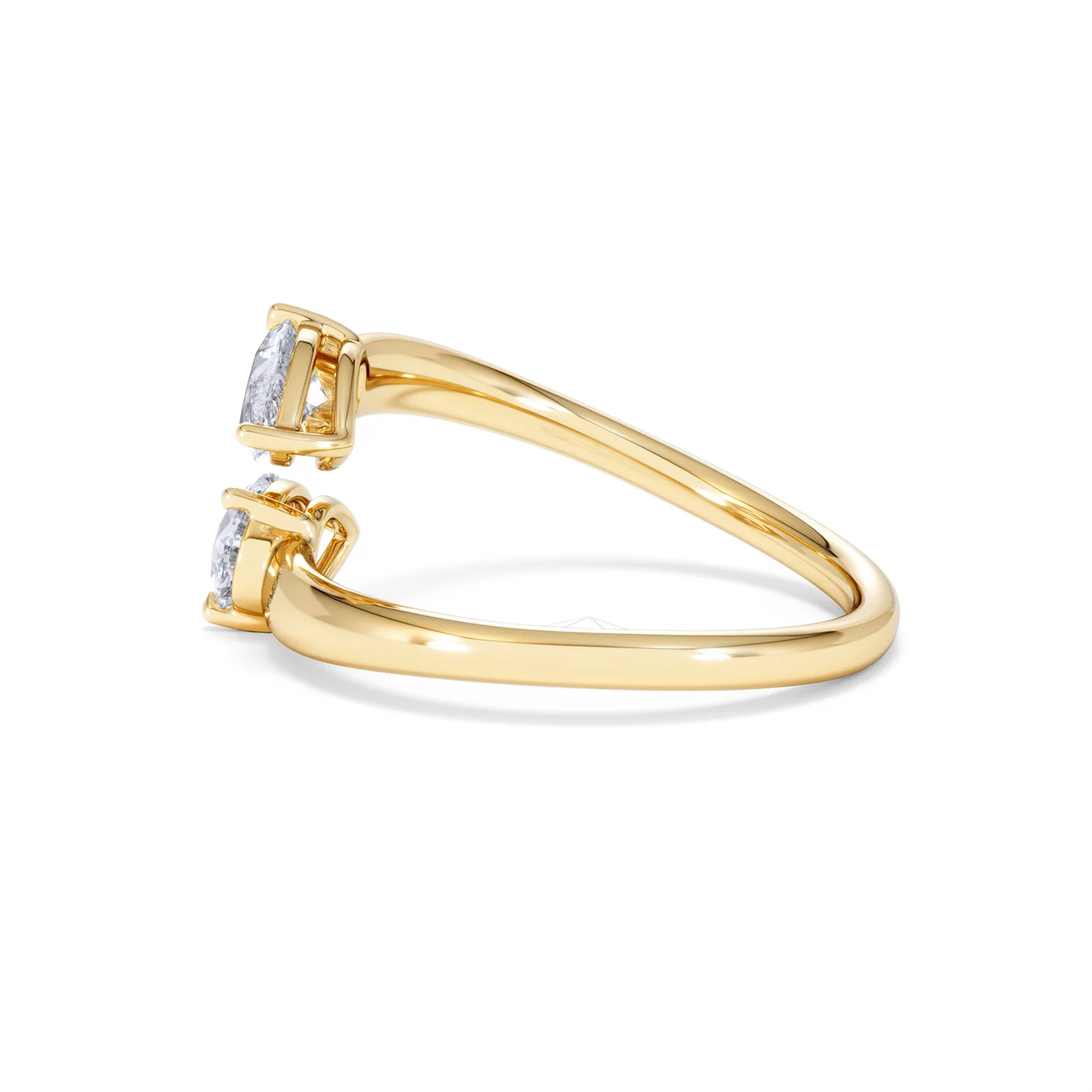 Affinity 0.80ct Pear Cut Lab Diamond 2 Stone Ring in 18K Yellow Gold - Image 67