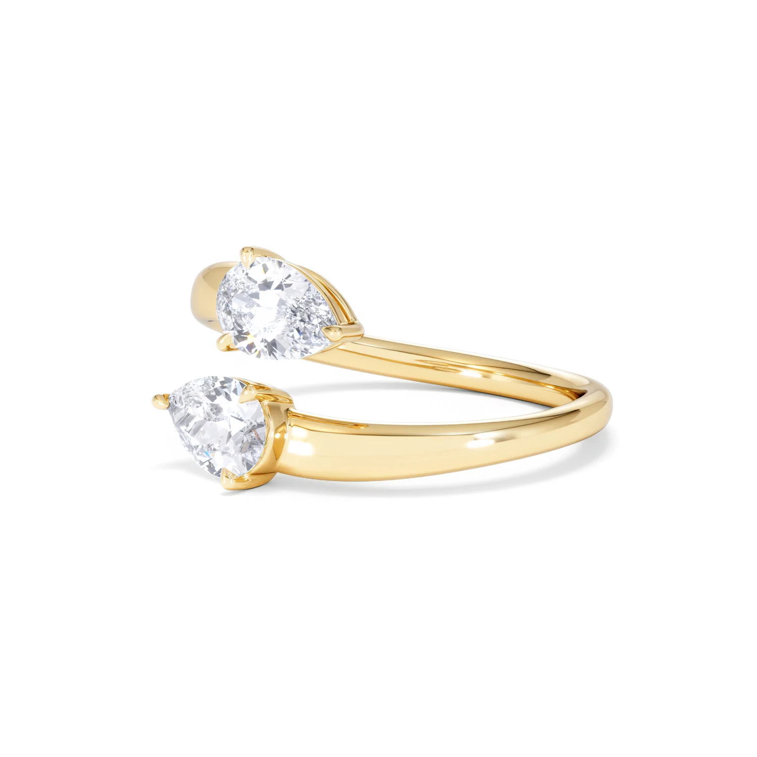 Affinity 0.80ct Pear Cut Lab Diamond 2 Stone Ring in 18K Yellow Gold - Image 80