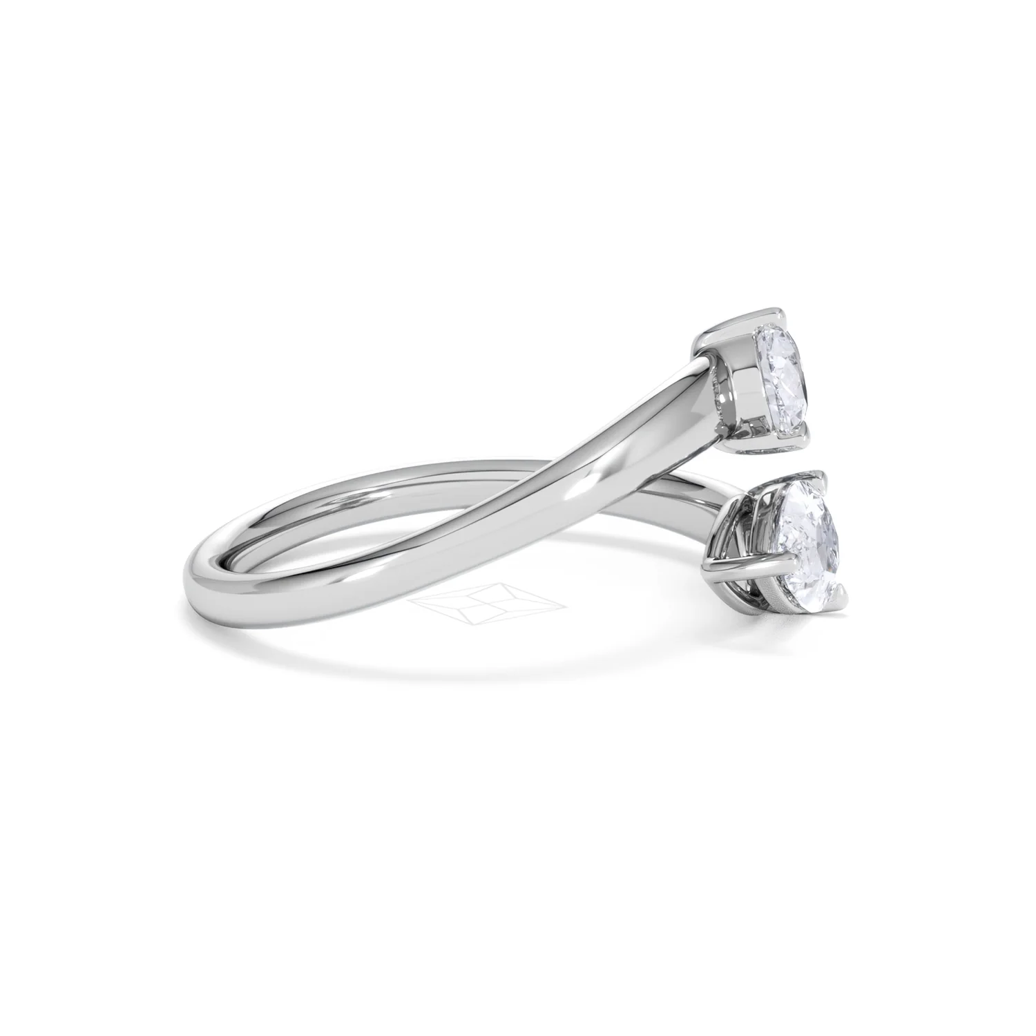 Affinity 0.80ct Pear Cut Lab Diamond 2 Stone Ring in Platinum - Image 27