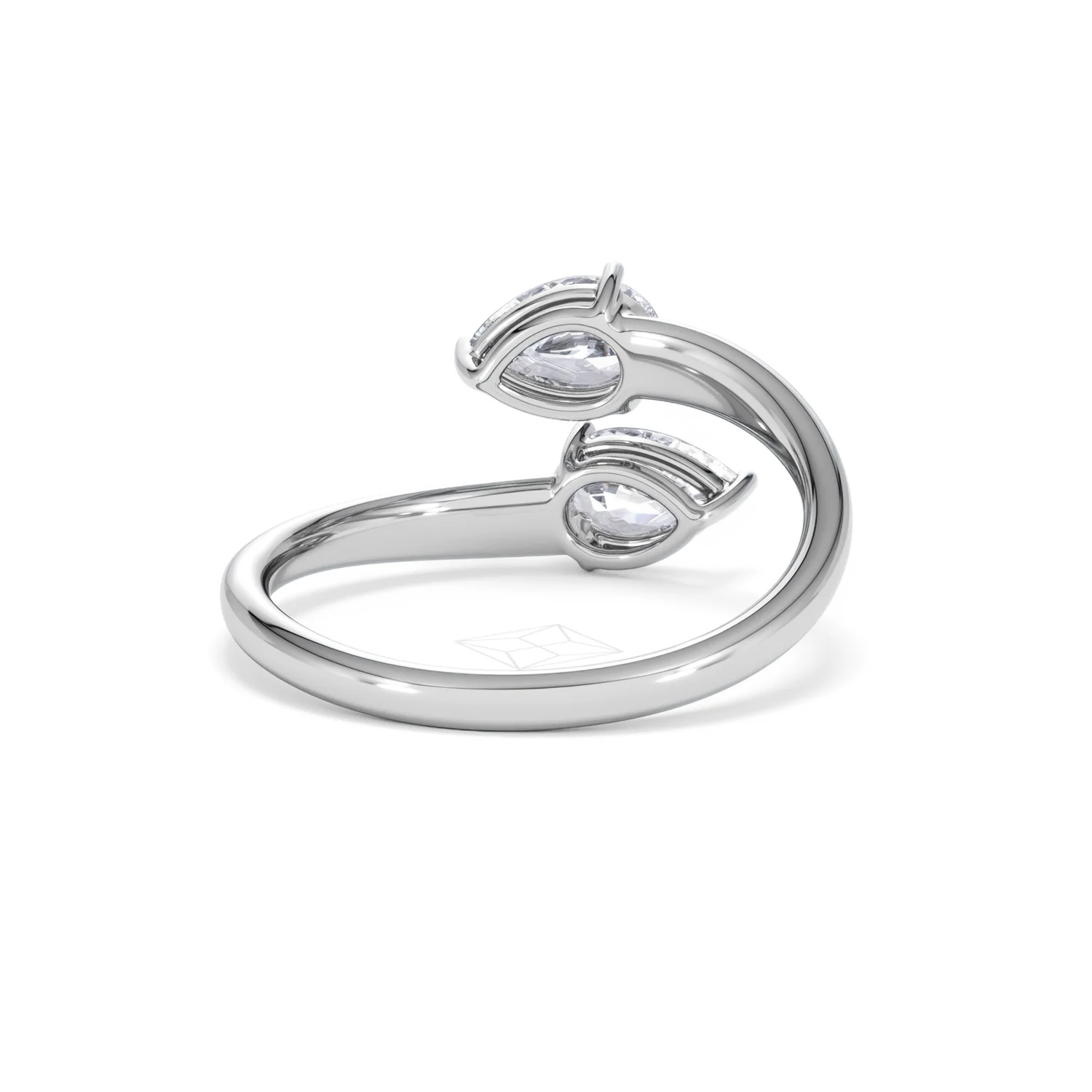 Affinity 0.80ct Pear Cut Lab Diamond 2 Stone Ring in Platinum - Image 46