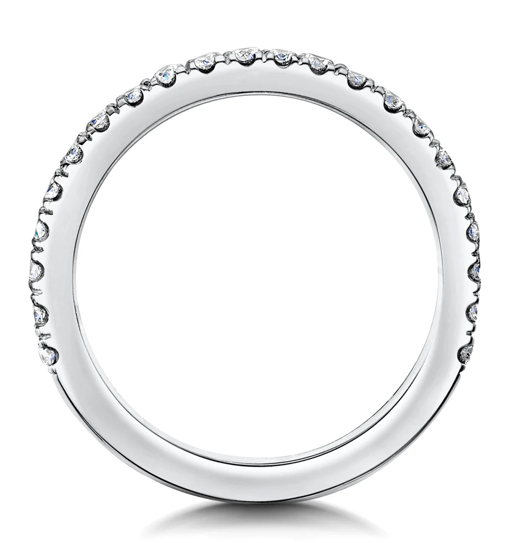 Alessandra Matching 2.6mm Wedding Band 0.47ct H/Si Diamonds 18KW Gold - Image 3