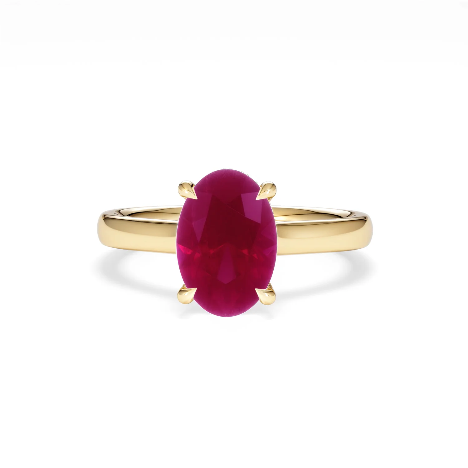 Amora 2.00ct Oval Cut Lab Ruby Hidden Halo Engagement Ring in 18K Yellow Gold - Image 88