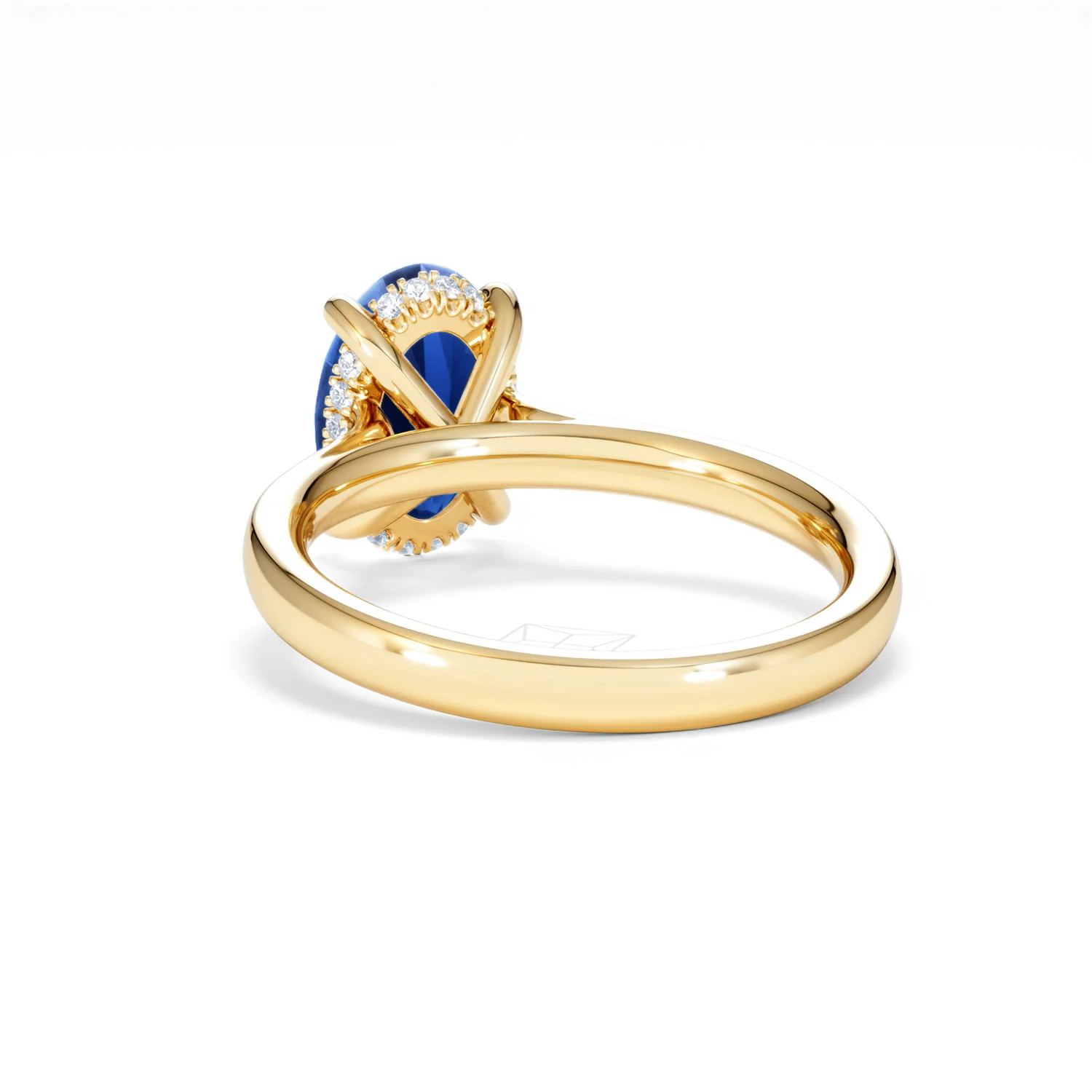 Amora 2.00ct Oval Cut Lab Sapphire Hidden Halo Engagement Ring in 18K Yellow Gold - Image 54