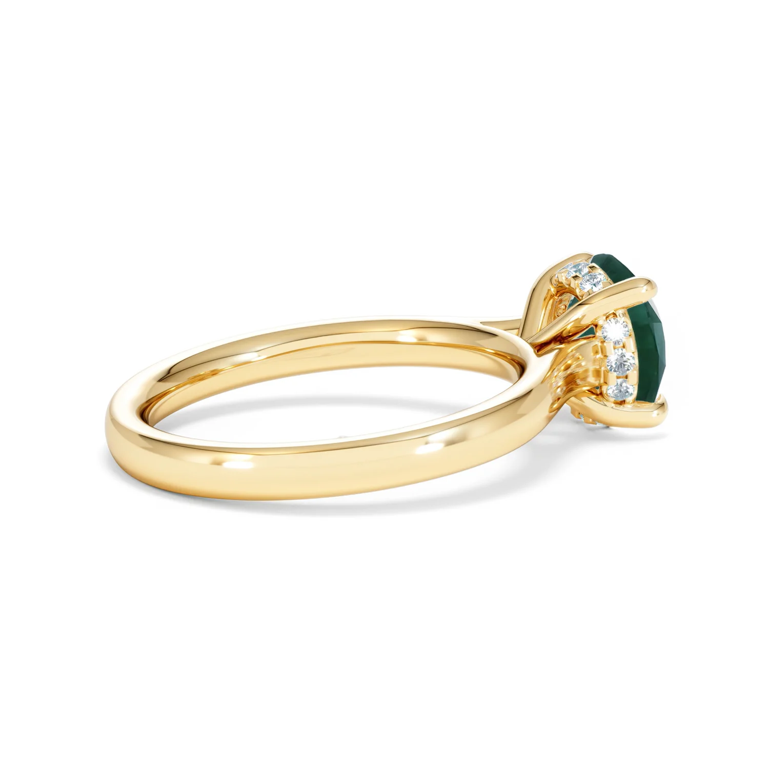 Amora 2.00ct Round Cut Lab Emerald Hidden Halo Engagement Ring in 18K Yellow Gold - Image 33