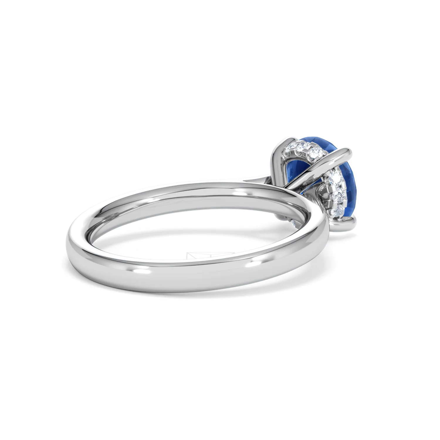 Amora 2.00ct Round Cut Lab Sapphire Hidden Halo Engagement Ring in 18K White Gold - Image 38
