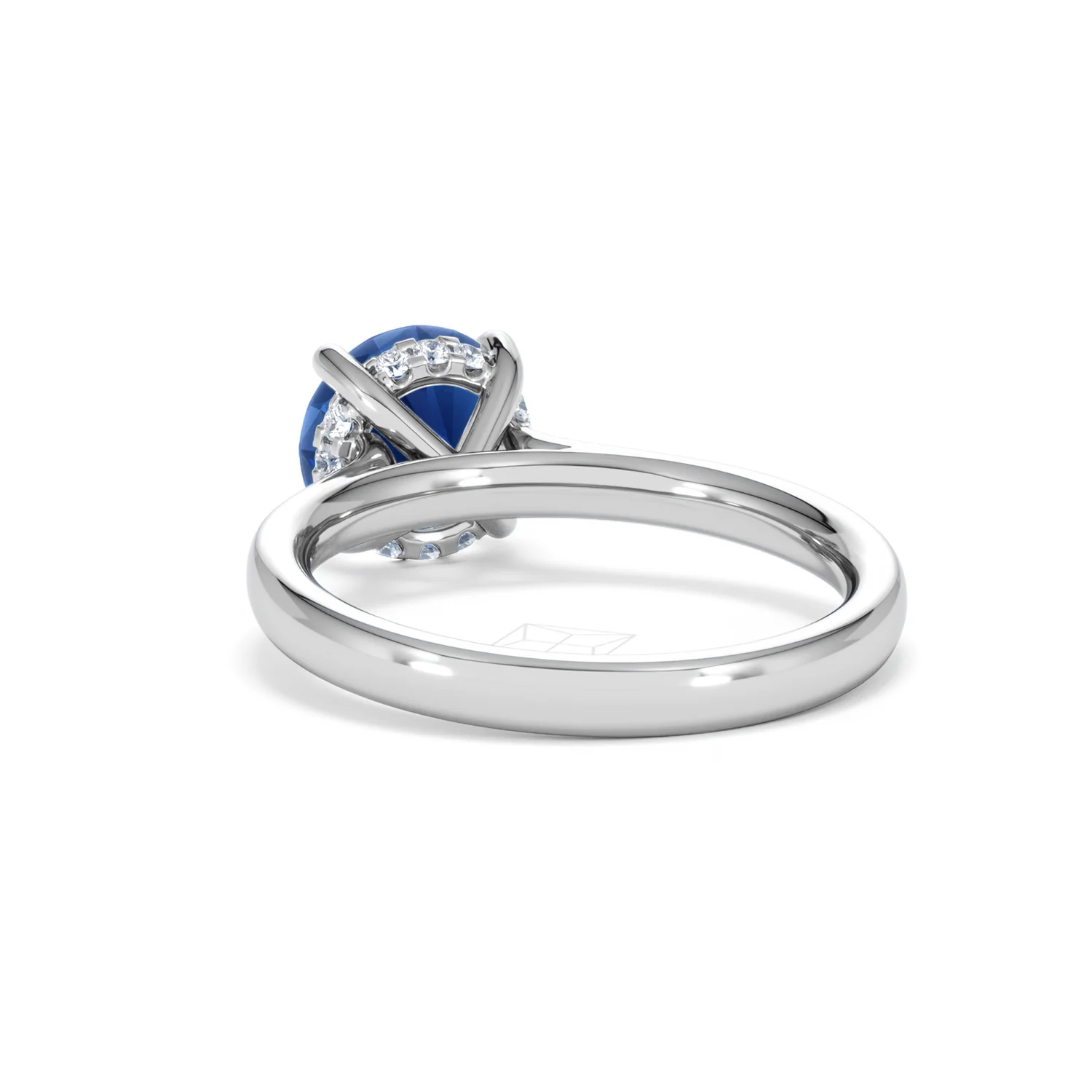 Amora 2.00ct Round Cut Lab Sapphire Hidden Halo Engagement Ring in 18K White Gold - Image 53
