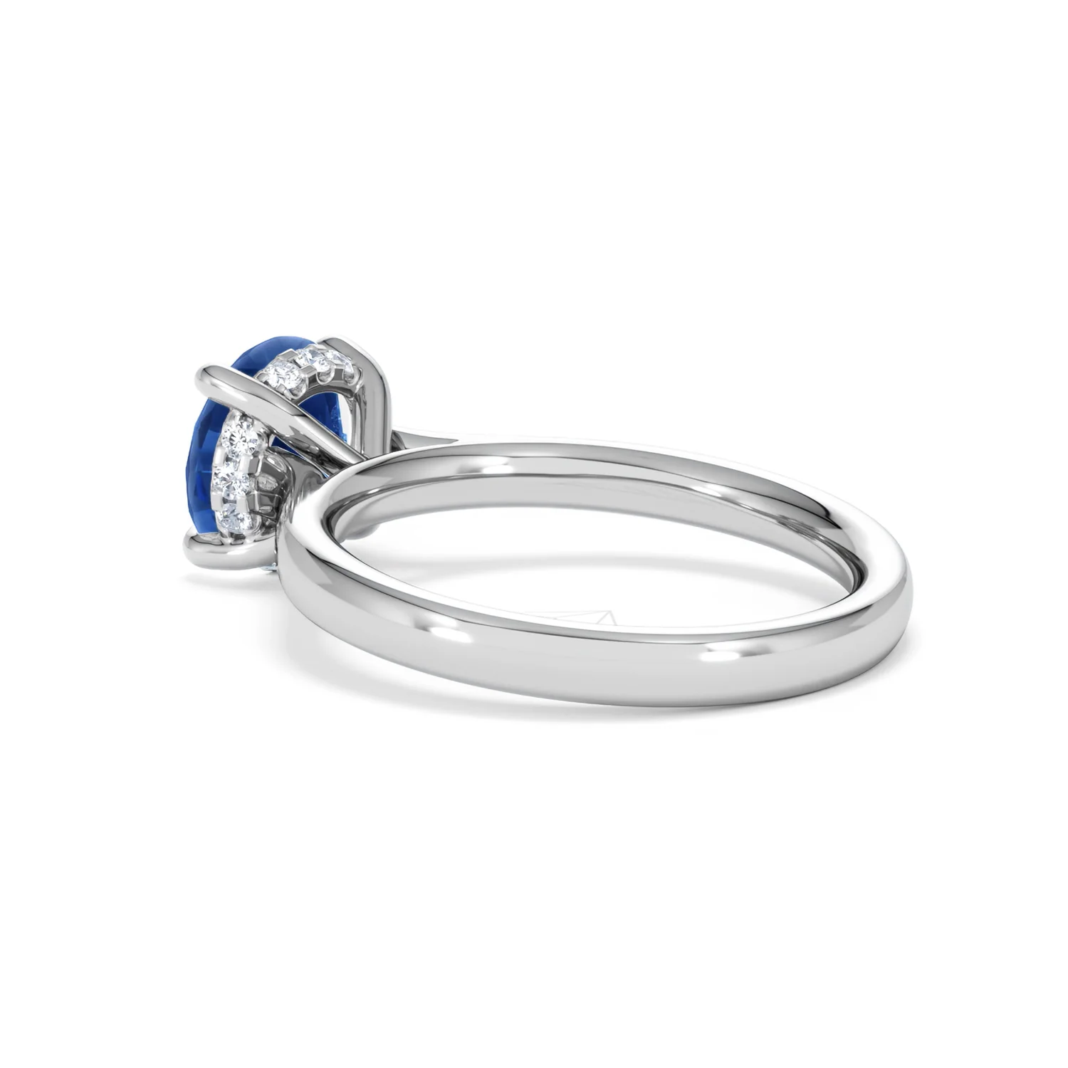 Amora 2.00ct Round Cut Lab Sapphire Hidden Halo Engagement Ring in 18K White Gold - Image 59