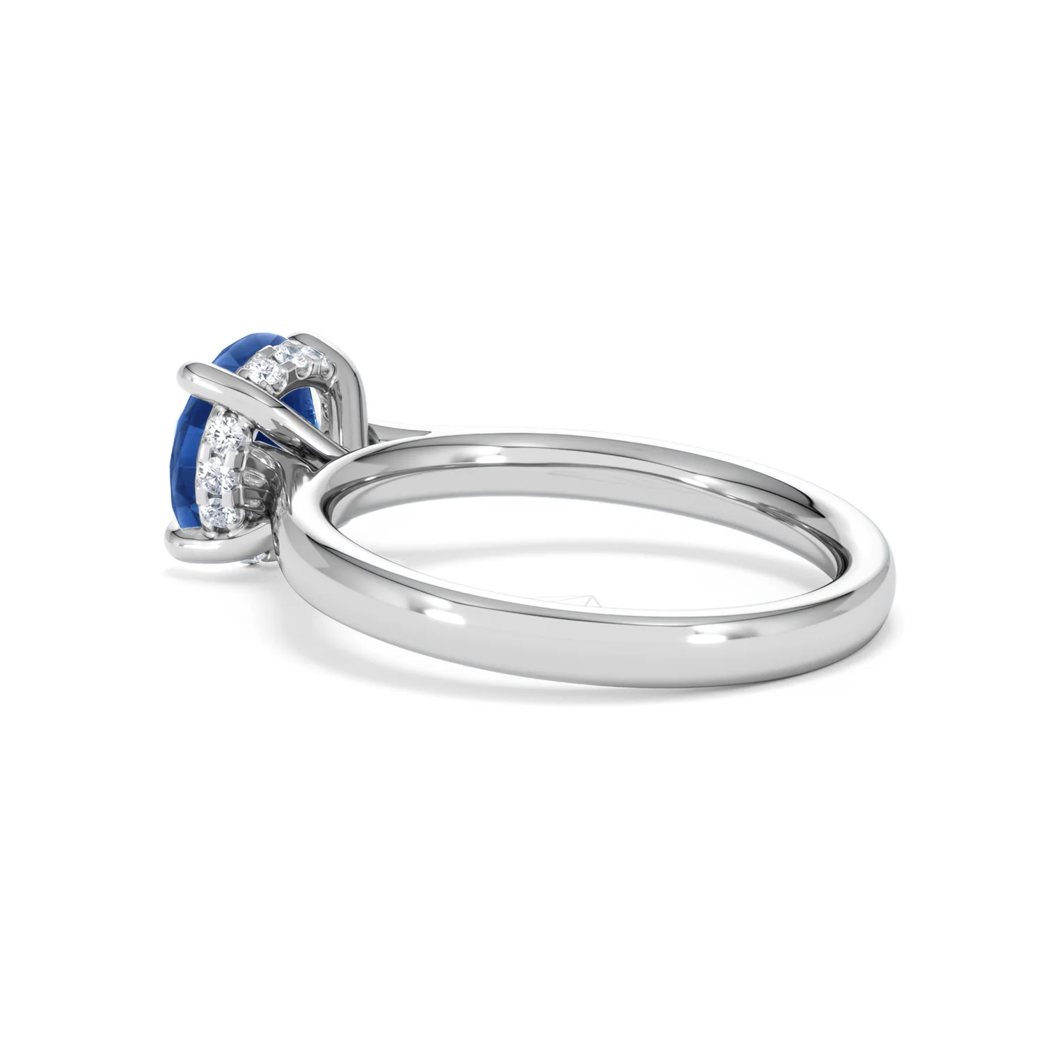 Amora 2.00ct Round Cut Lab Sapphire Hidden Halo Engagement Ring in 18K White Gold - Image 60