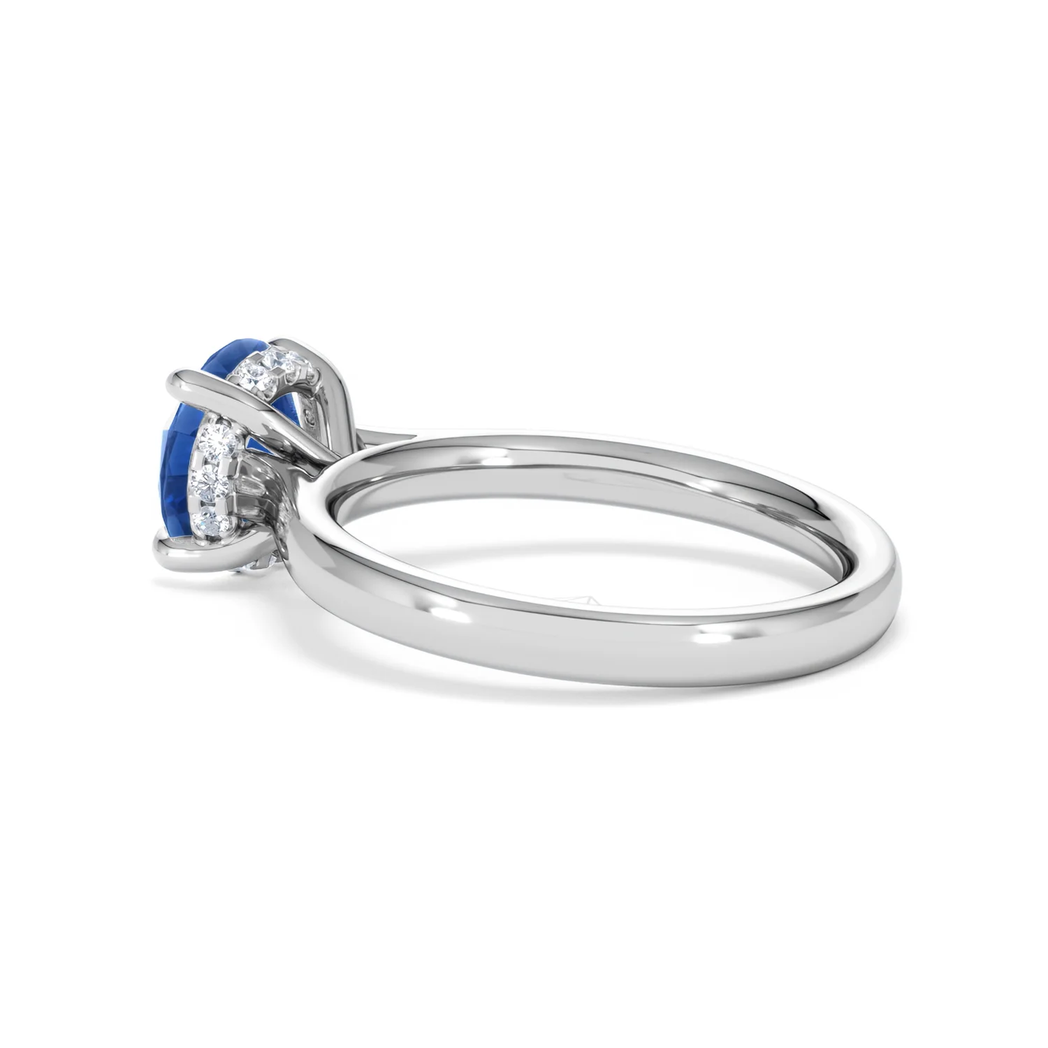 Amora 2.00ct Round Cut Lab Sapphire Hidden Halo Engagement Ring in 18K White Gold - Image 61