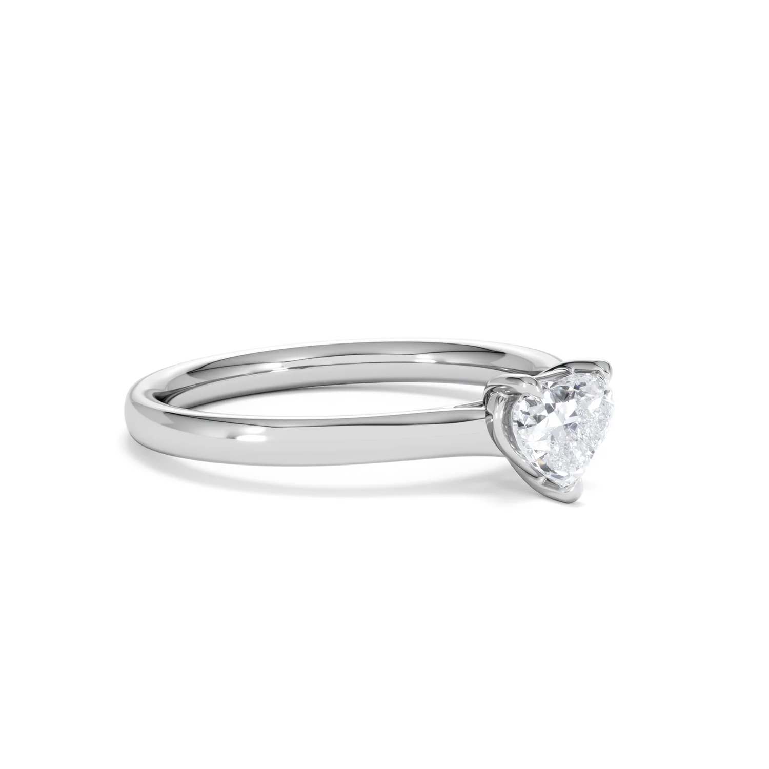 Amora Heart 0.50ct Lab Diamond Engagement Ring F/VS Set in Platinum - Image 17