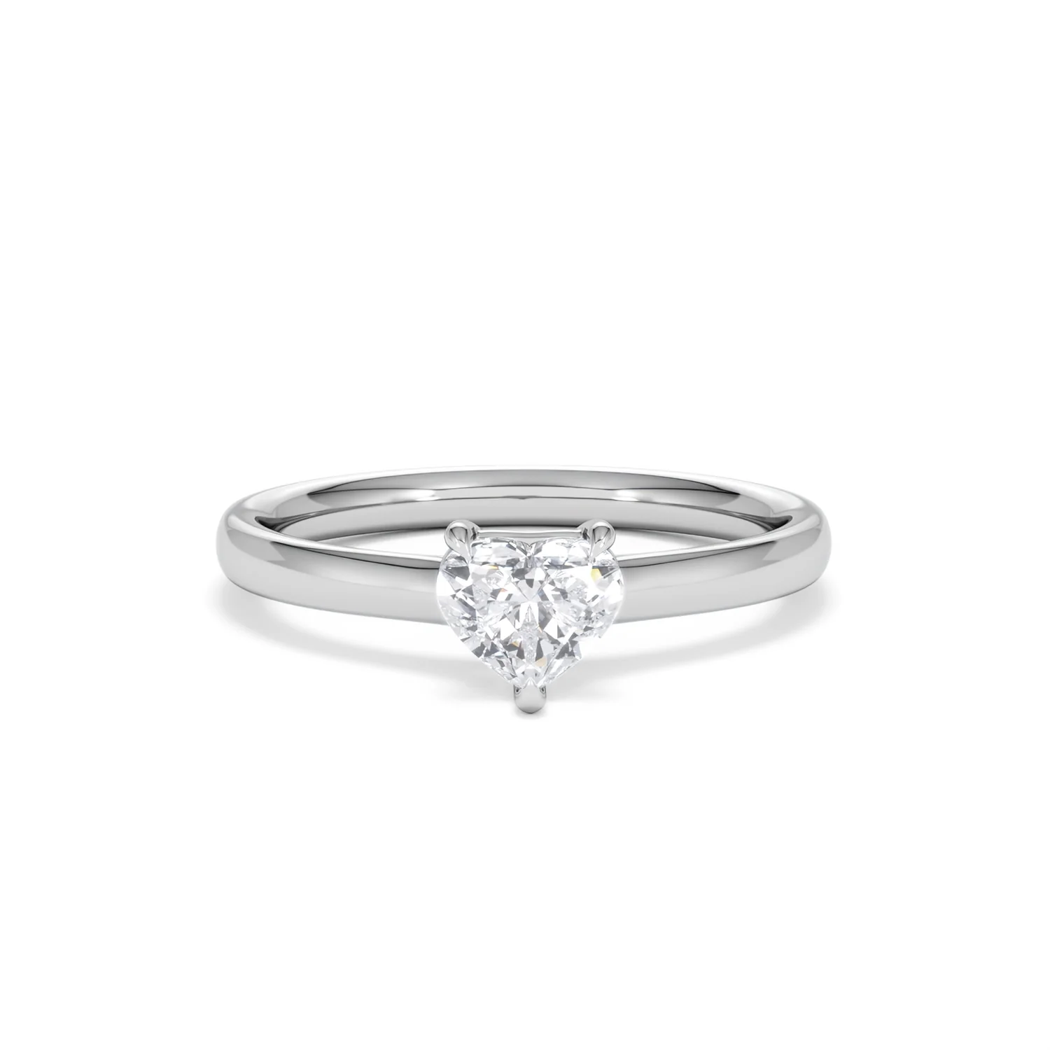 Amora Heart 0.50ct Lab Diamond Engagement Ring F/VS Set in Platinum - Image 8