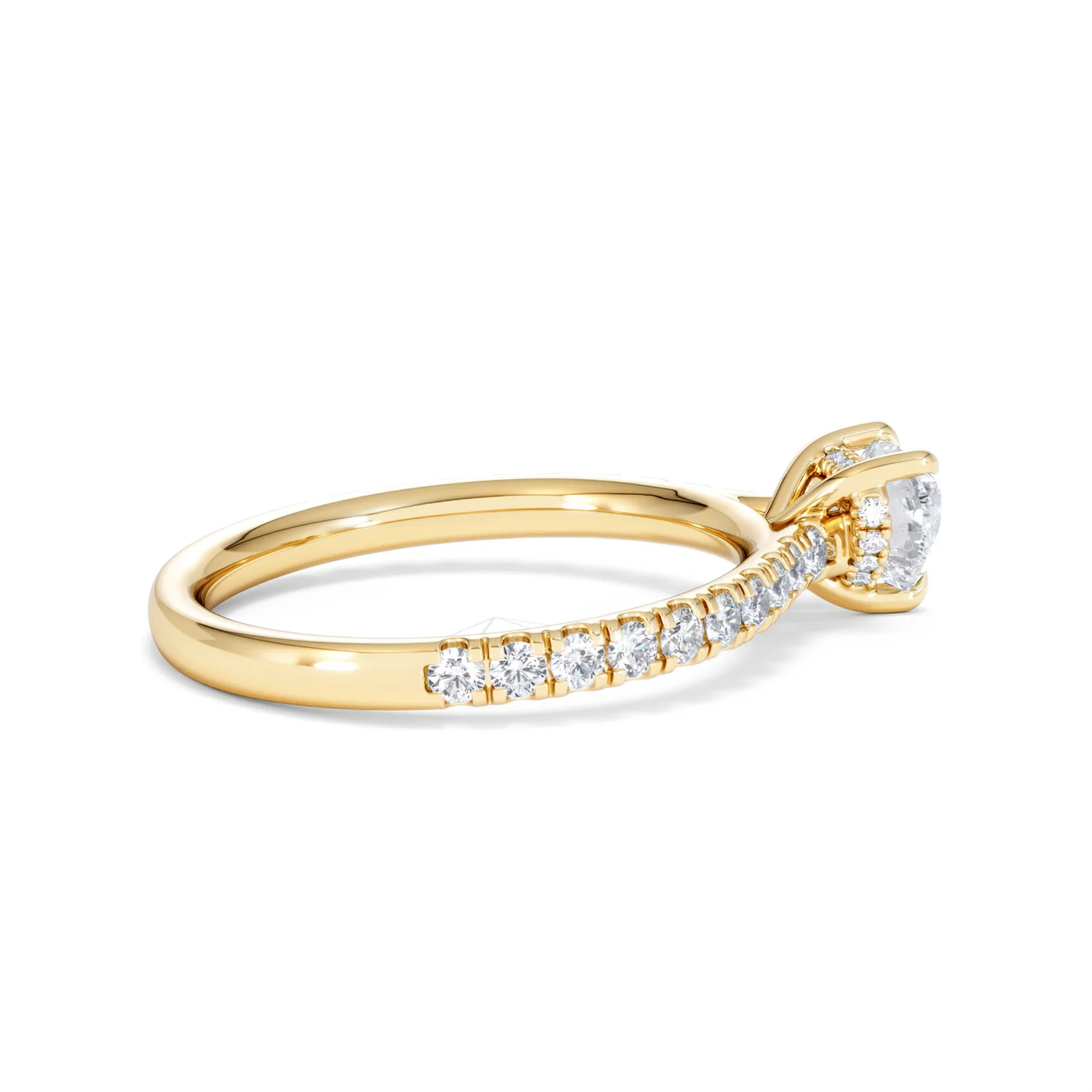 Amora Heart 0.97ct Hidden Halo Diamond Engagement Ring With Side Stones Set in 18K Gold - Image 31