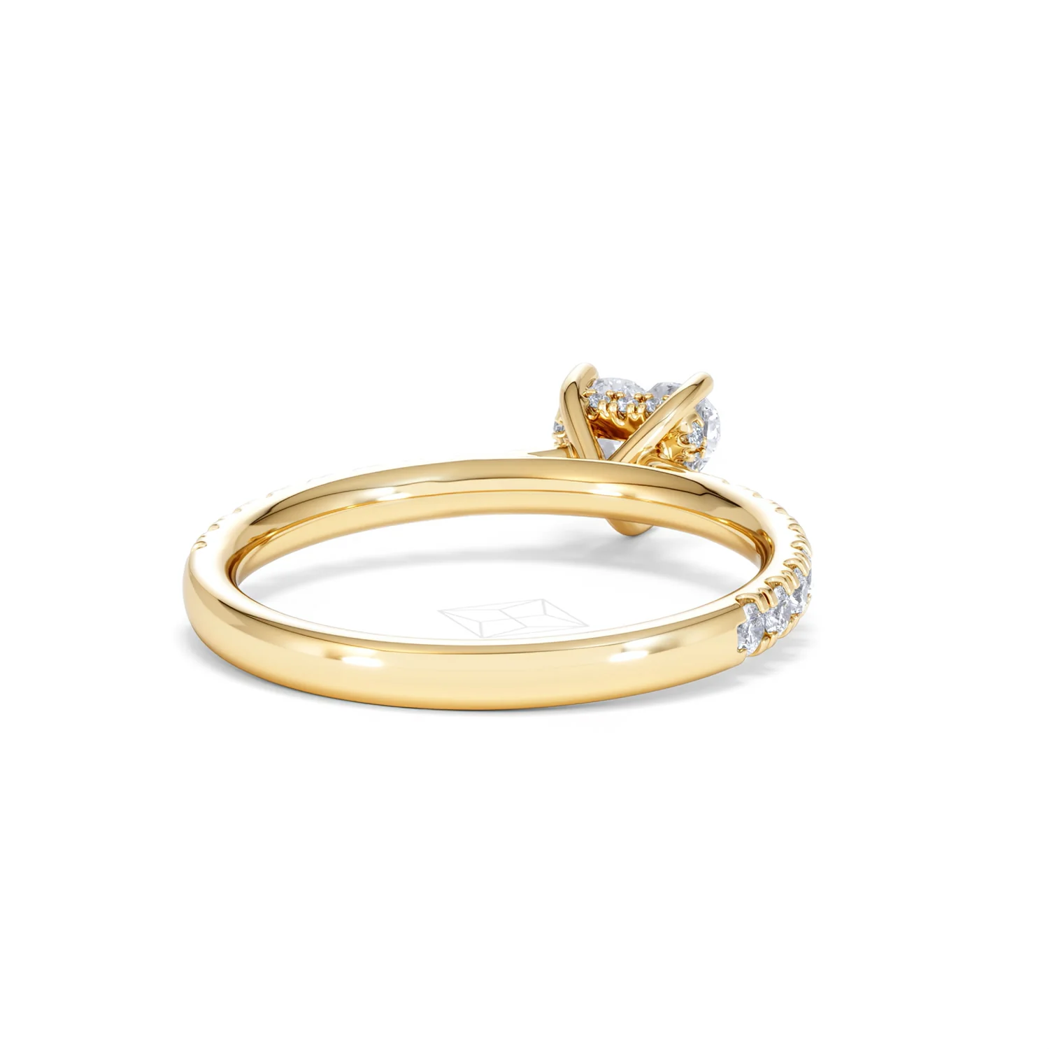 Amora Heart 0.97ct Hidden Halo Diamond Engagement Ring With Side Stones Set in 18K Gold - Image 43