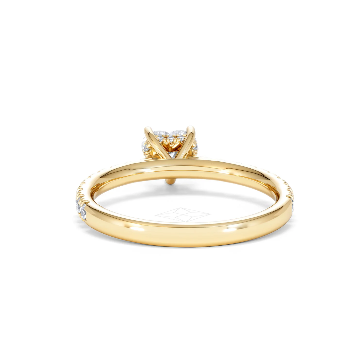 Amora Heart 0.97ct Hidden Halo Diamond Engagement Ring With Side Stones Set in 18K Gold - Image 49