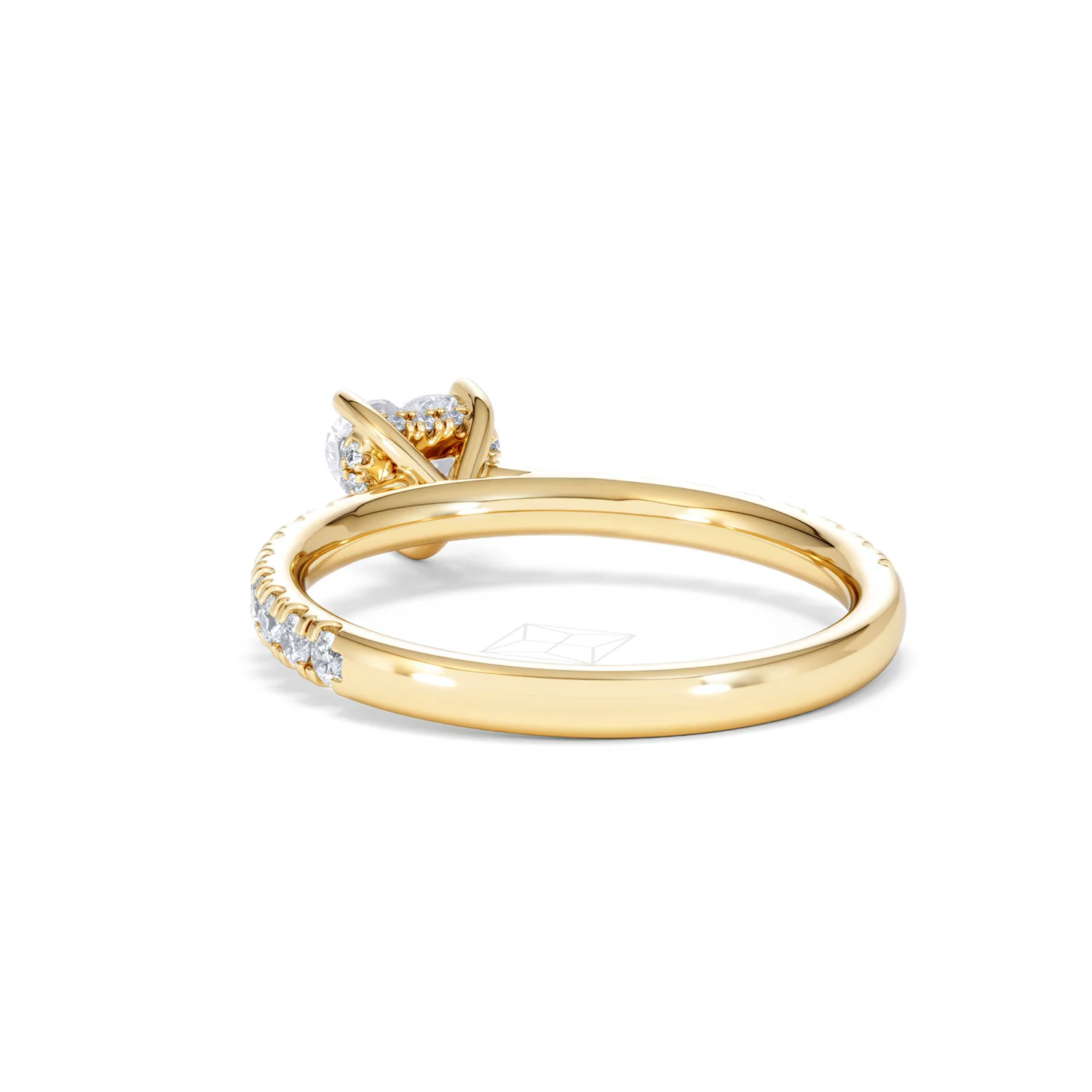Amora Heart 0.97ct Hidden Halo Diamond Engagement Ring With Side Stones Set in 18K Gold - Image 53