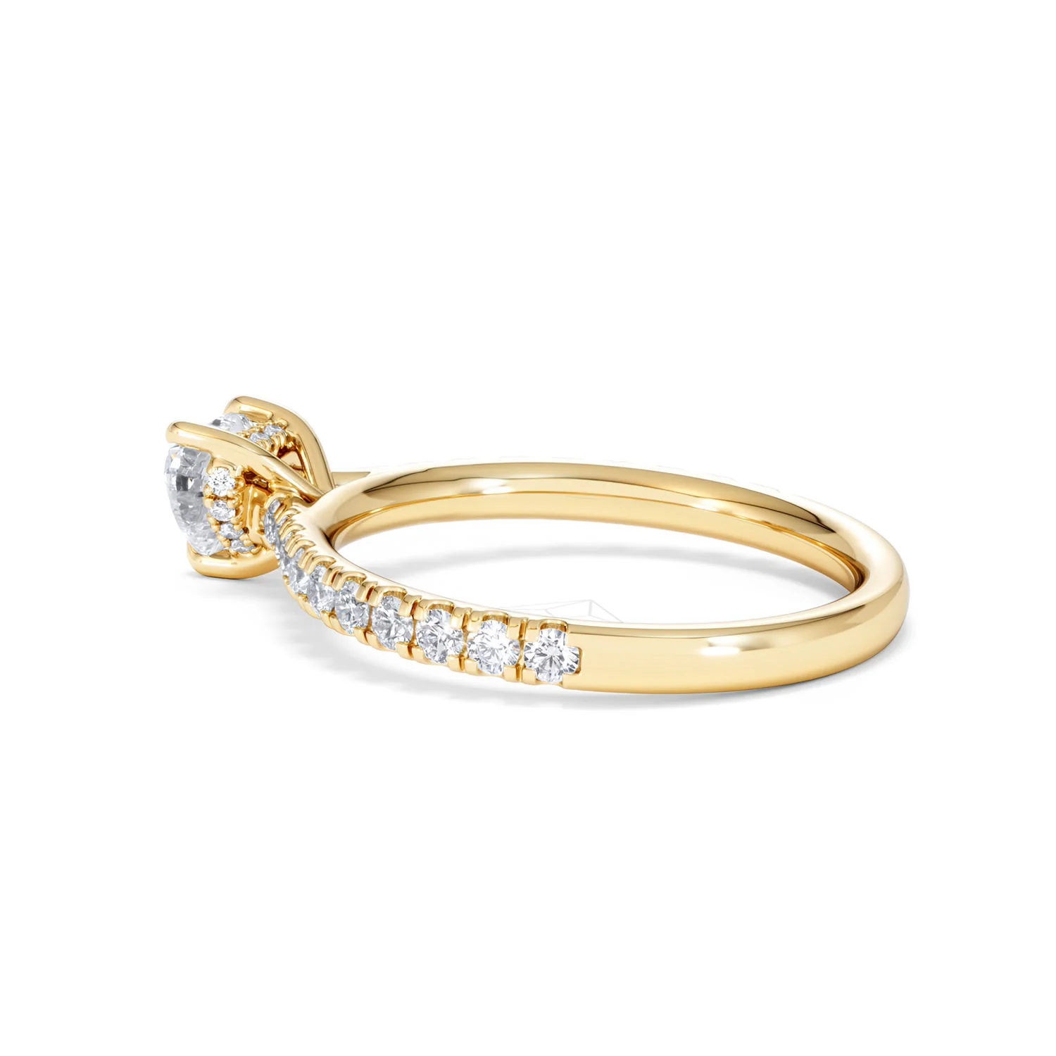 Amora Heart 0.97ct Hidden Halo Diamond Engagement Ring With Side Stones Set in 18K Gold - Image 62
