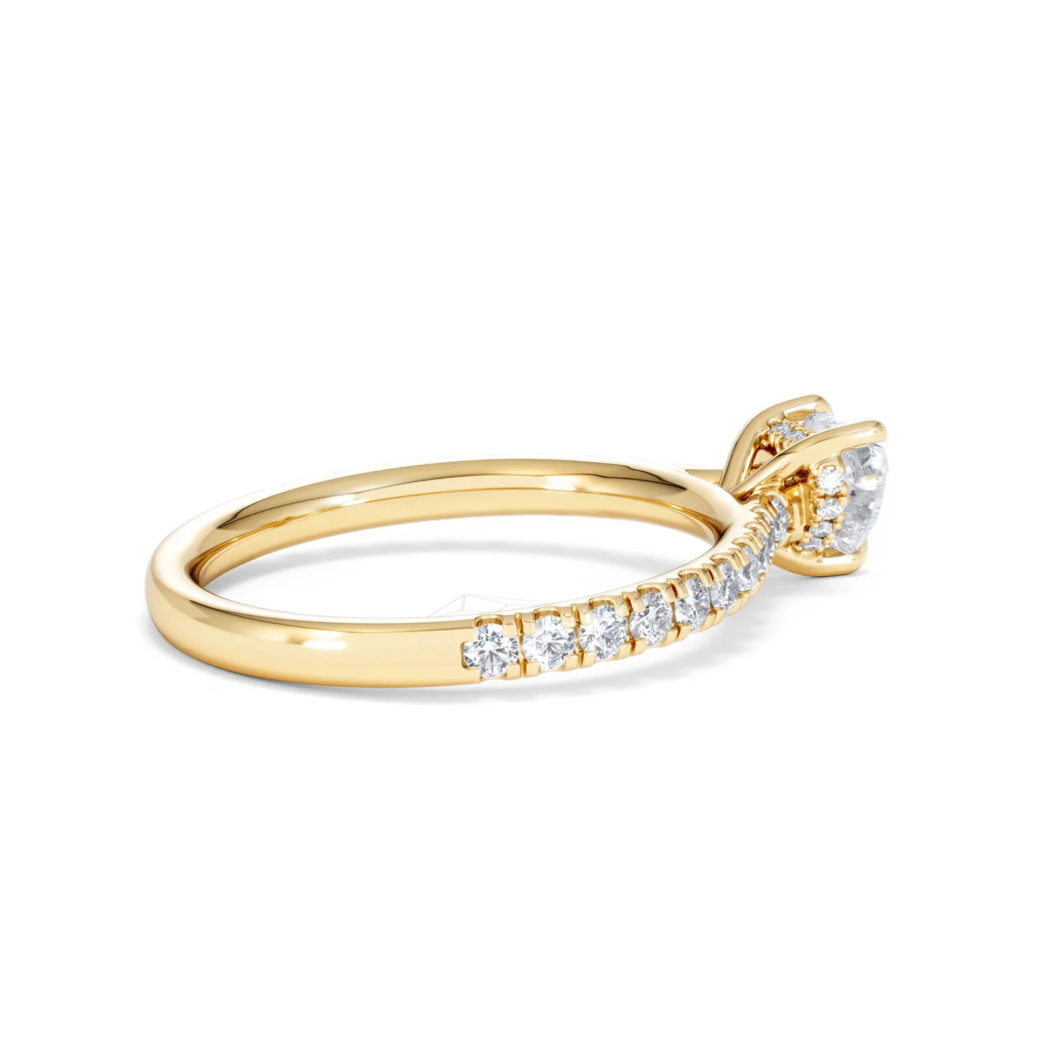 Amora Heart 0.97ct Hidden Halo Lab Diamond Engagement Ring With Side Stones Set in 18K Gold - Image 33