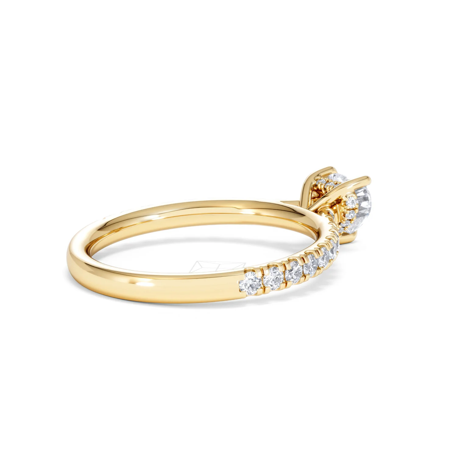 Amora Heart 0.97ct Hidden Halo Lab Diamond Engagement Ring With Side Stones Set in 18K Gold - Image 36