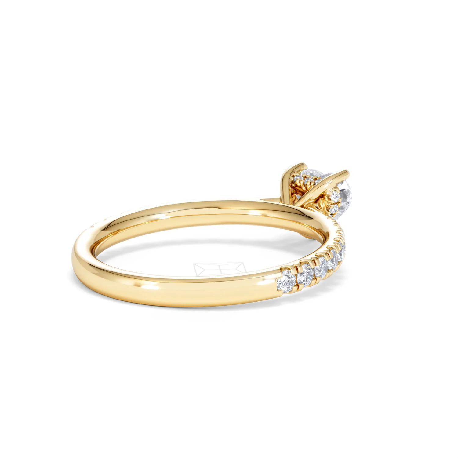 Amora Heart 0.97ct Hidden Halo Lab Diamond Engagement Ring With Side Stones Set in 18K Gold - Image 39