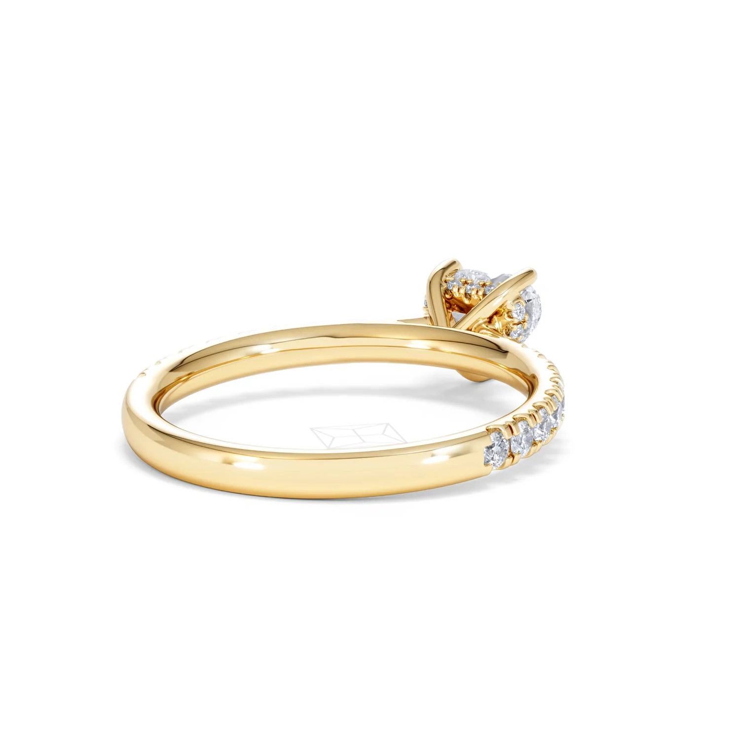 Amora Heart 0.97ct Hidden Halo Lab Diamond Engagement Ring With Side Stones Set in 18K Gold - Image 41
