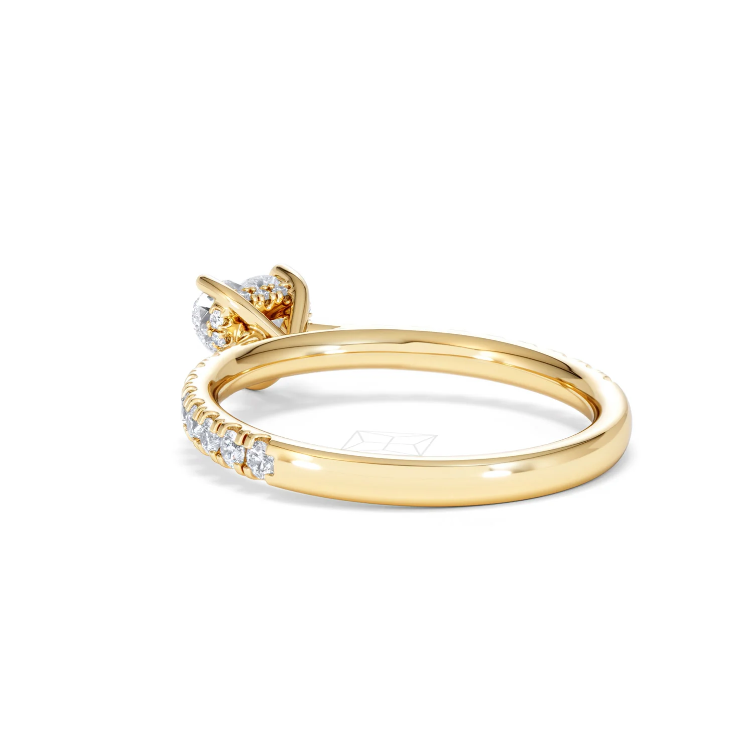 Amora Heart 0.97ct Hidden Halo Lab Diamond Engagement Ring With Side Stones Set in 18K Gold - Image 55