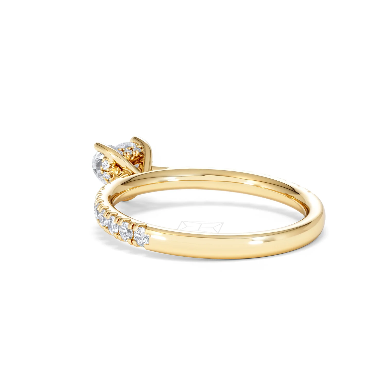 Amora Heart 0.97ct Hidden Halo Lab Diamond Engagement Ring With Side Stones Set in 18K Gold - Image 56