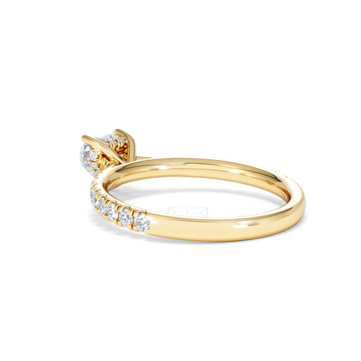 Amora Heart 0.97ct Hidden Halo Lab Diamond Engagement Ring With Side Stones Set in 18K Gold - Image 57