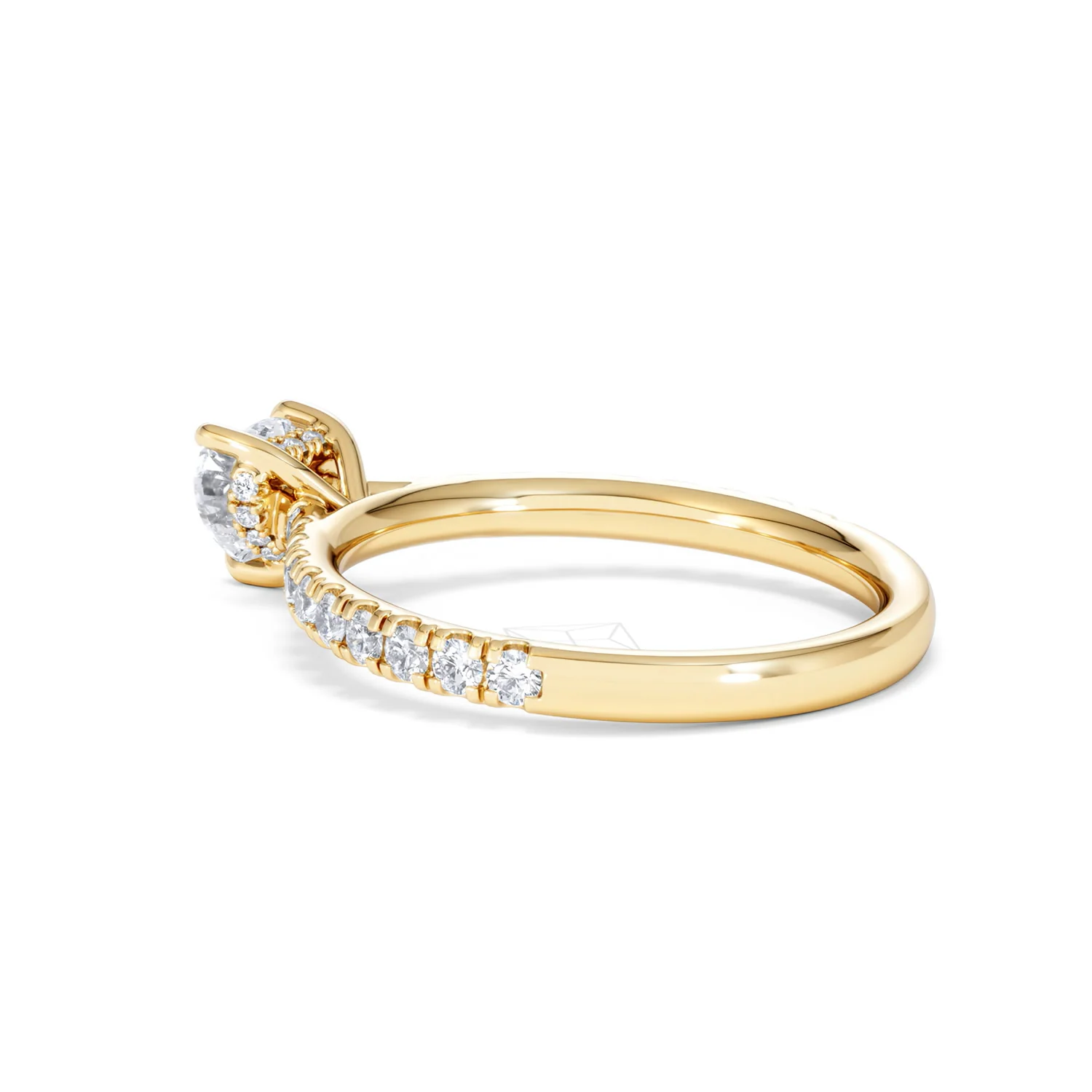 Amora Heart 0.97ct Hidden Halo Lab Diamond Engagement Ring With Side Stones Set in 18K Gold - Image 60