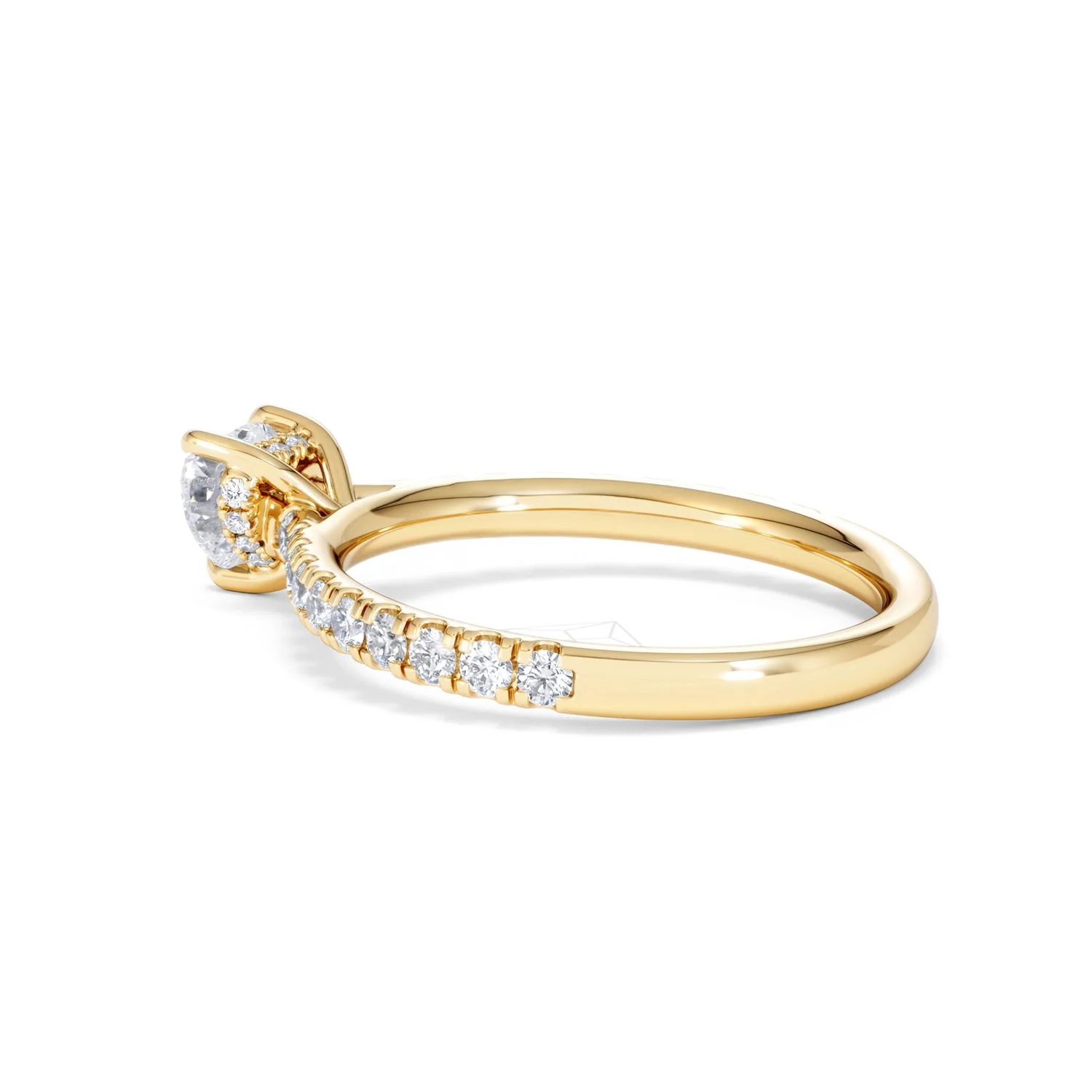 Amora Heart 0.97ct Hidden Halo Lab Diamond Engagement Ring With Side Stones Set in 18K Gold - Image 61