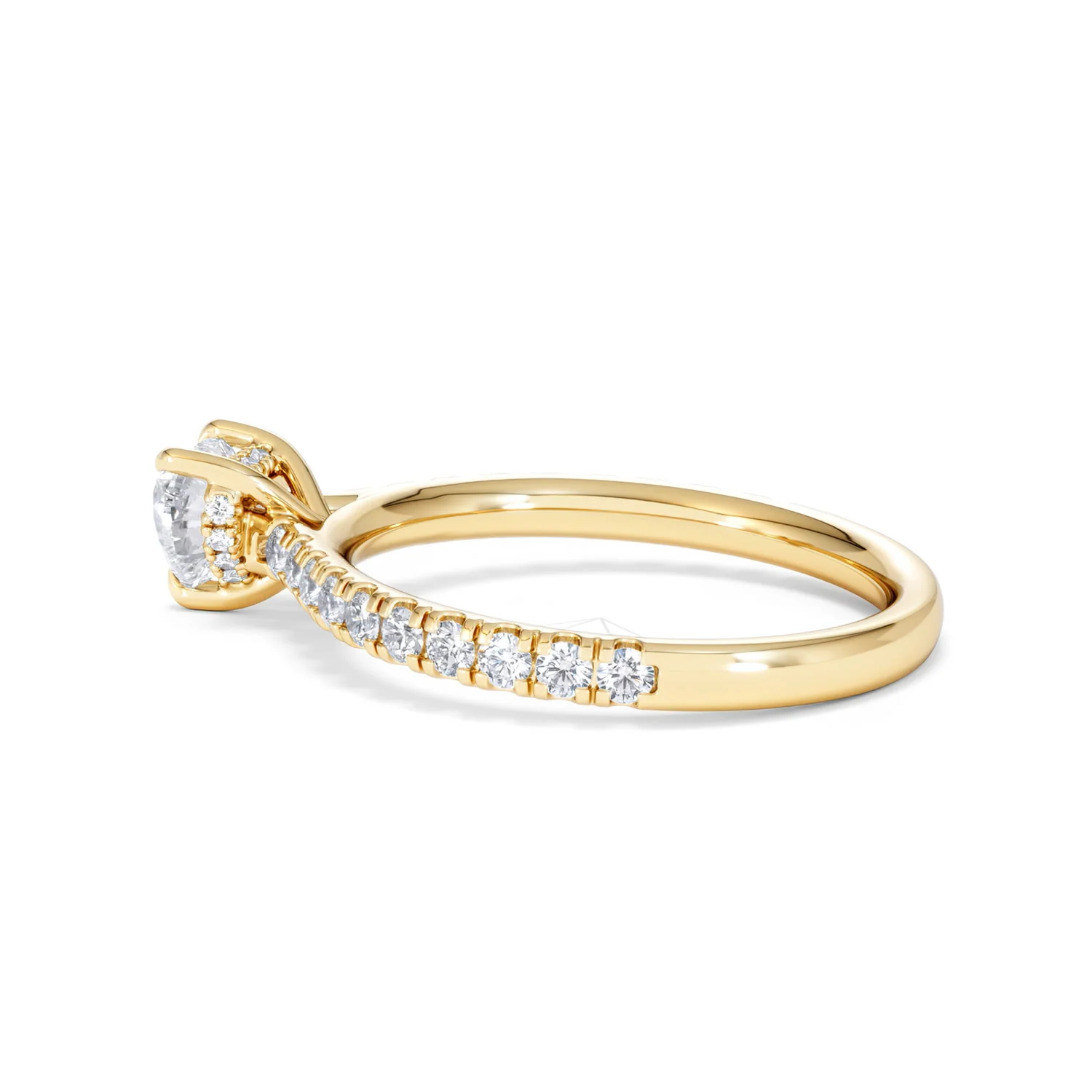 Amora Heart 0.97ct Hidden Halo Lab Diamond Engagement Ring With Side Stones Set in 18K Gold - Image 64