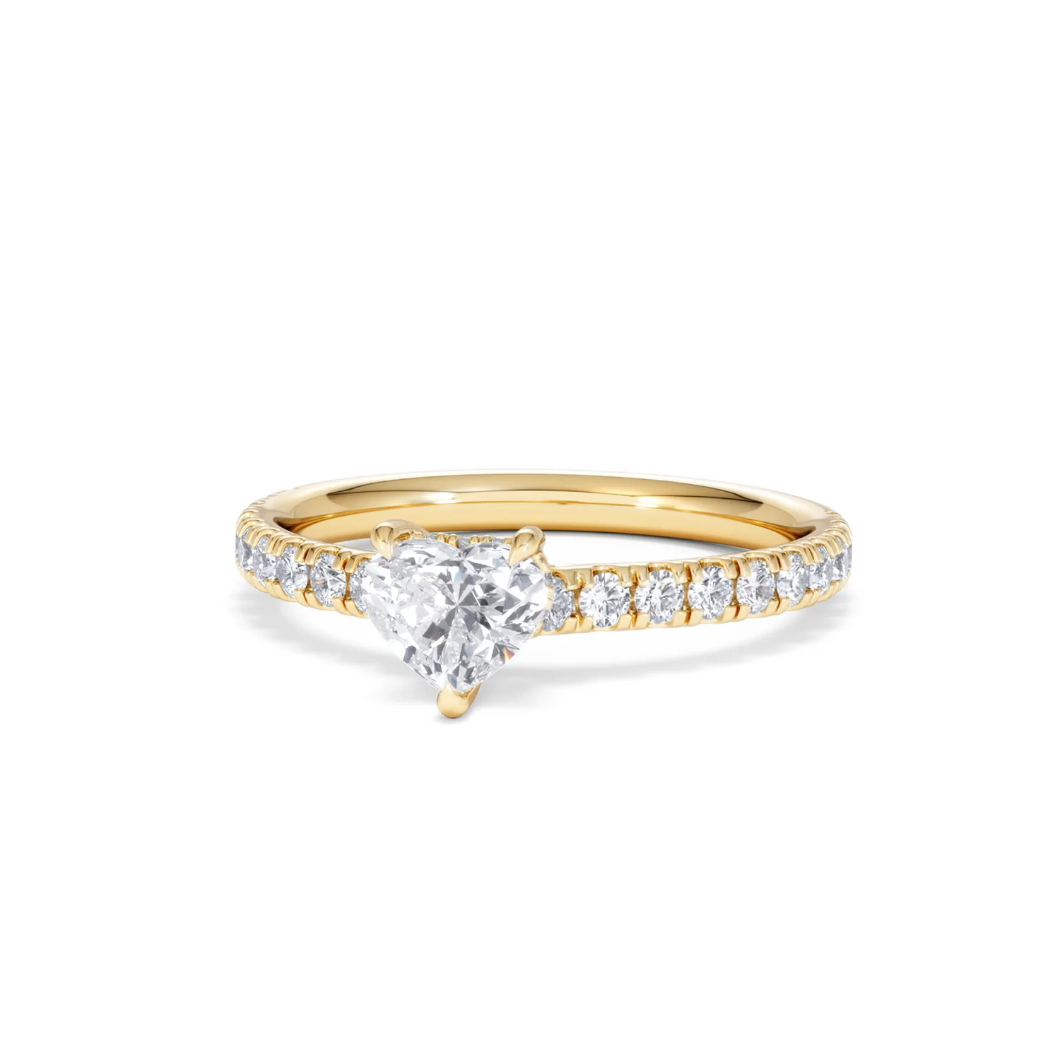 Amora Heart 0.97ct Hidden Halo Lab Diamond Engagement Ring With Side Stones Set in 18K Gold - Image 85