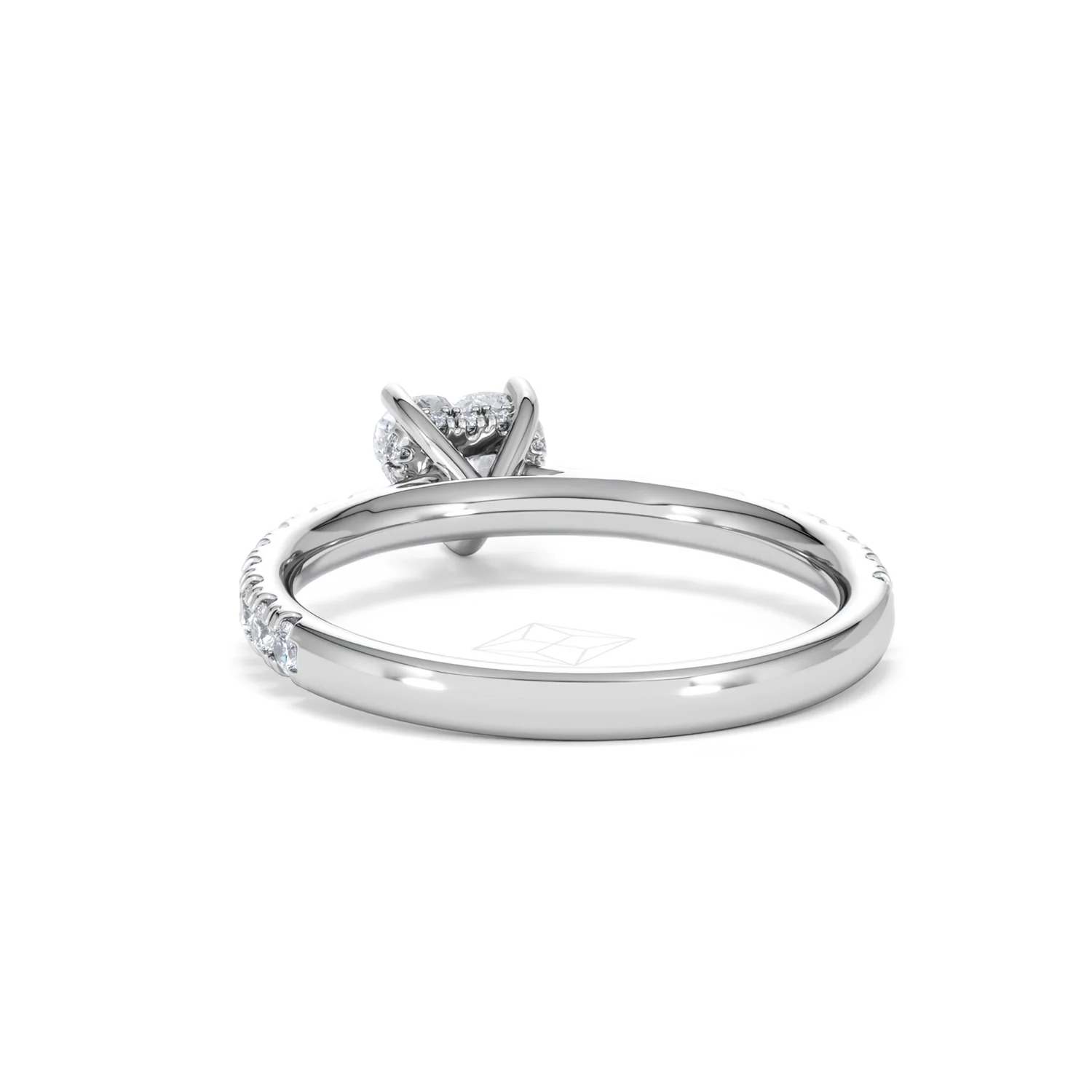Amora Heart 0.97ct Hidden Halo Lab Diamond Engagement Ring With Side Stones Set in 18K Platinum - Image 51
