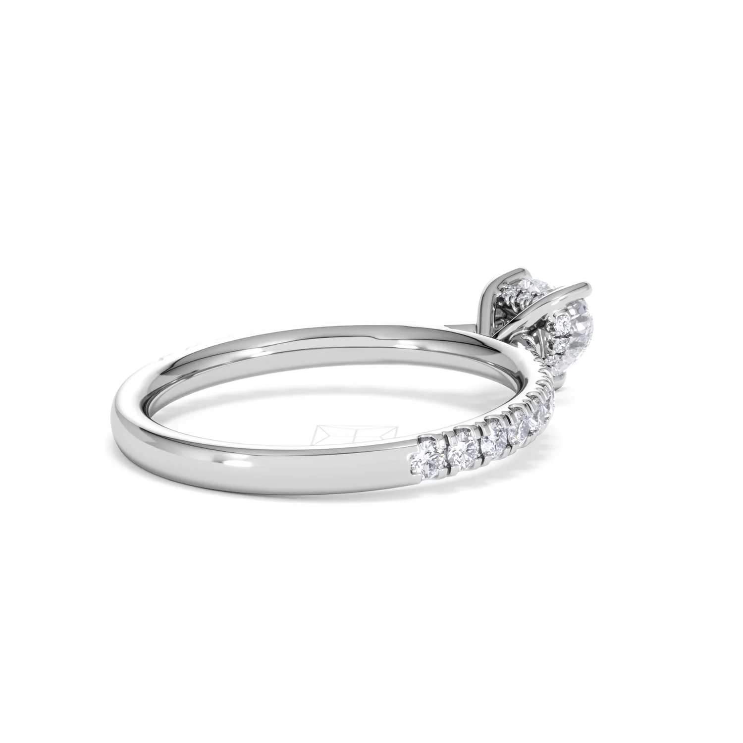 Amora Heart 0.97ct Hidden Halo Lab Diamond Engagement Ring With Side Stones Set in 18K White Gold - Image 37