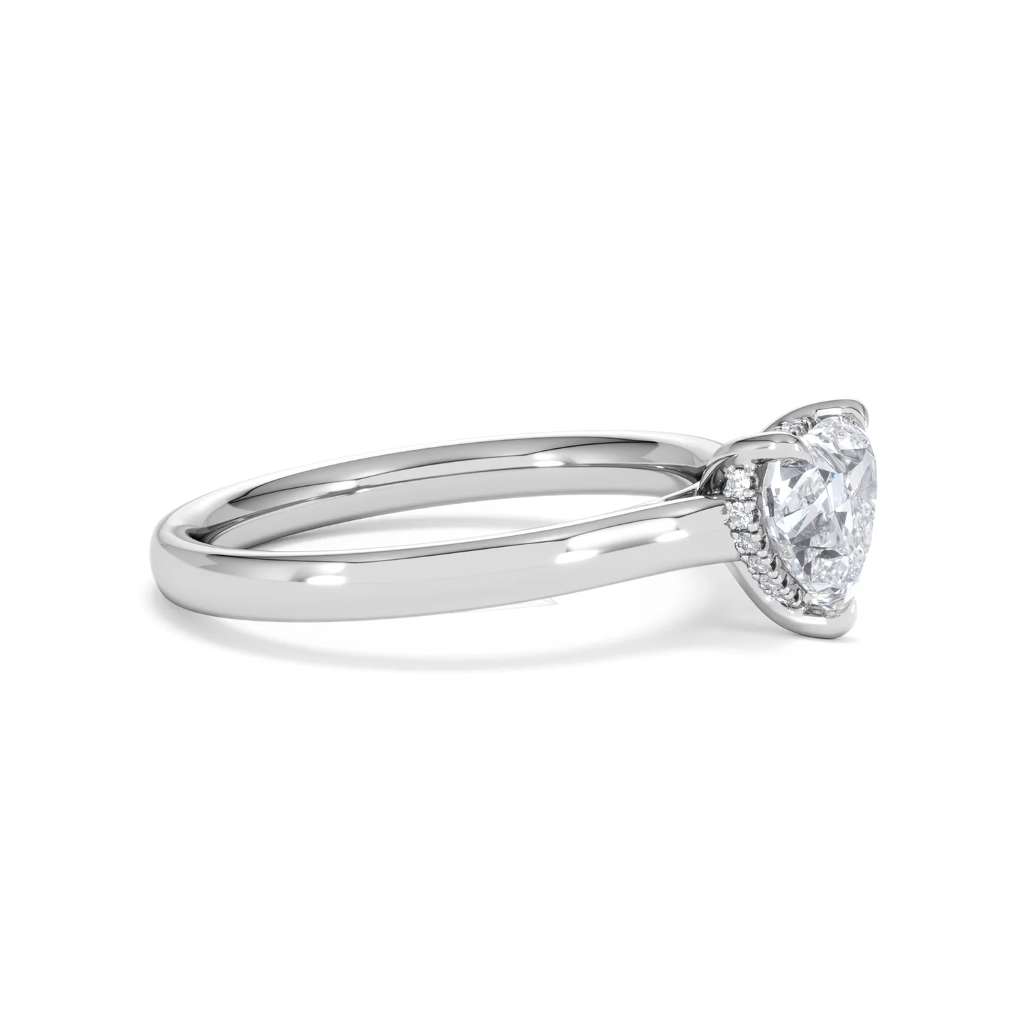Amora Heart 1.00ct Hidden Halo Lab Diamond Engagement Ring F/VS Set in 18K White Gold - Image 22