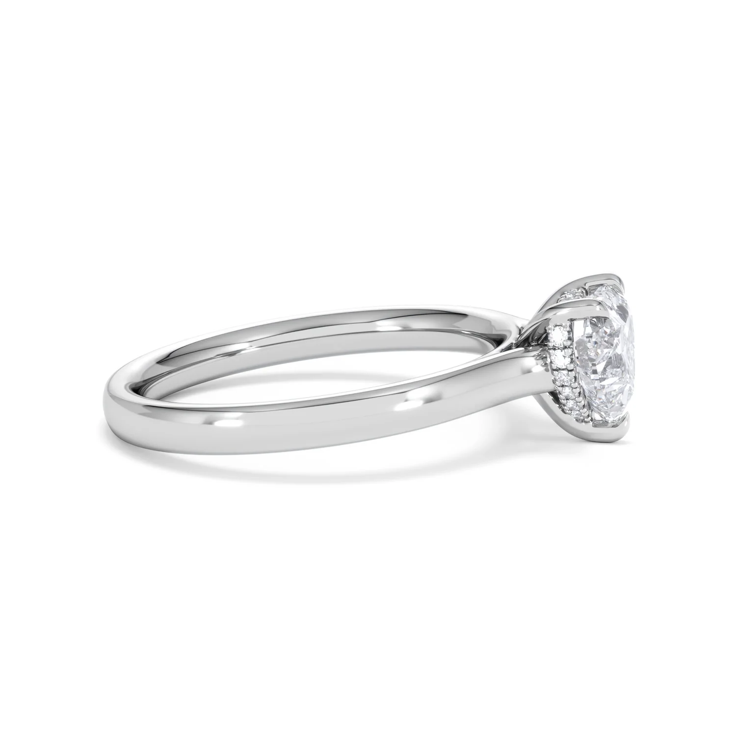 Amora Heart 1.00ct Hidden Halo Lab Diamond Engagement Ring F/VS Set in 18K White Gold - Image 25