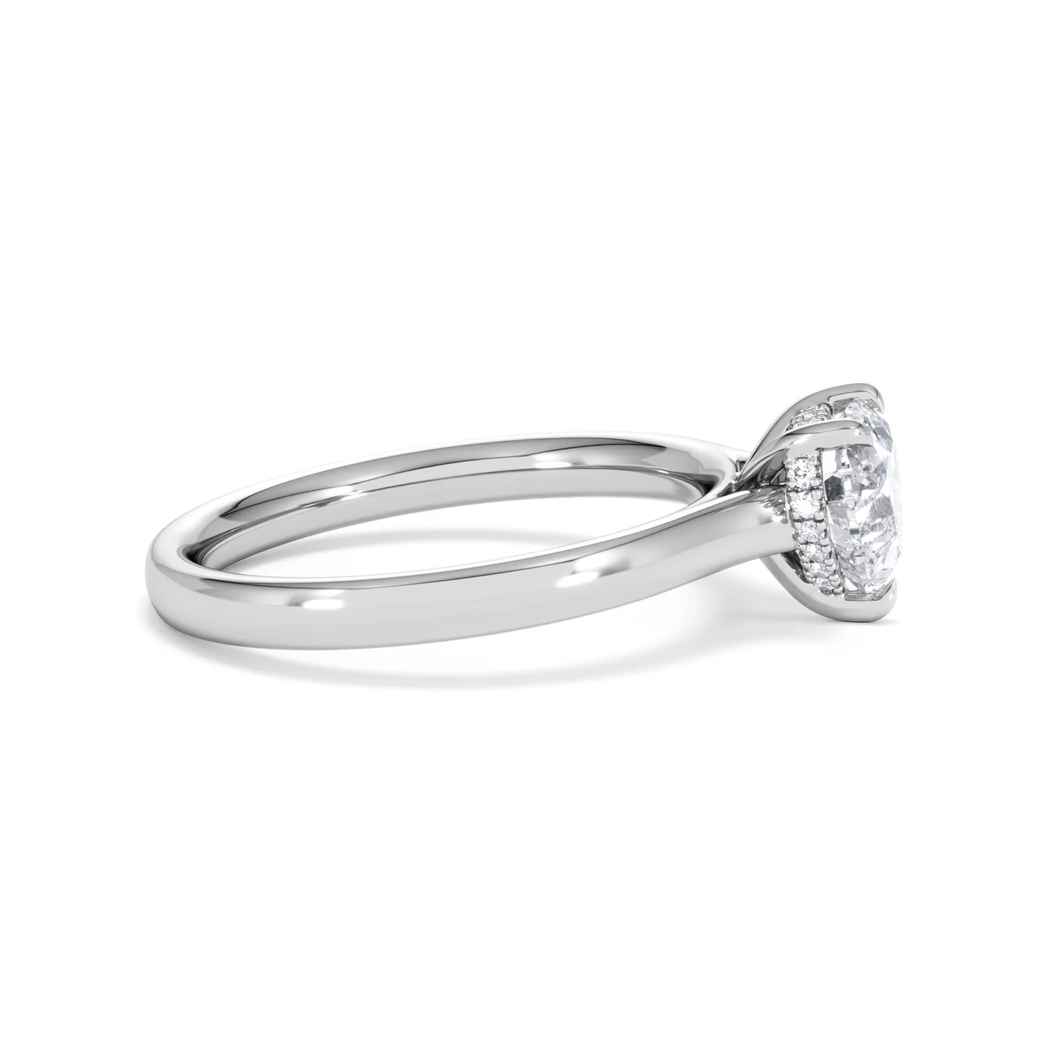 Amora Heart 1.00ct Hidden Halo Lab Diamond Engagement Ring F/VS Set in 18K White Gold - Image 26