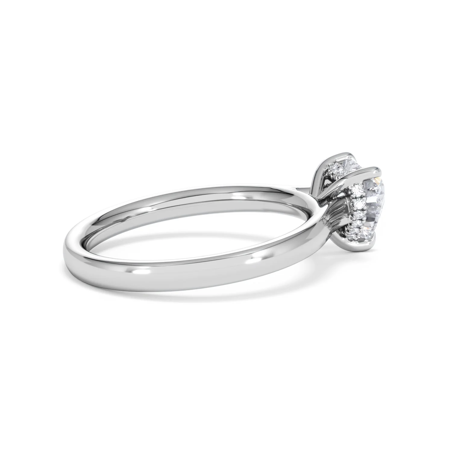 Amora Heart 1.00ct Hidden Halo Lab Diamond Engagement Ring F/VS Set in 18K White Gold - Image 32