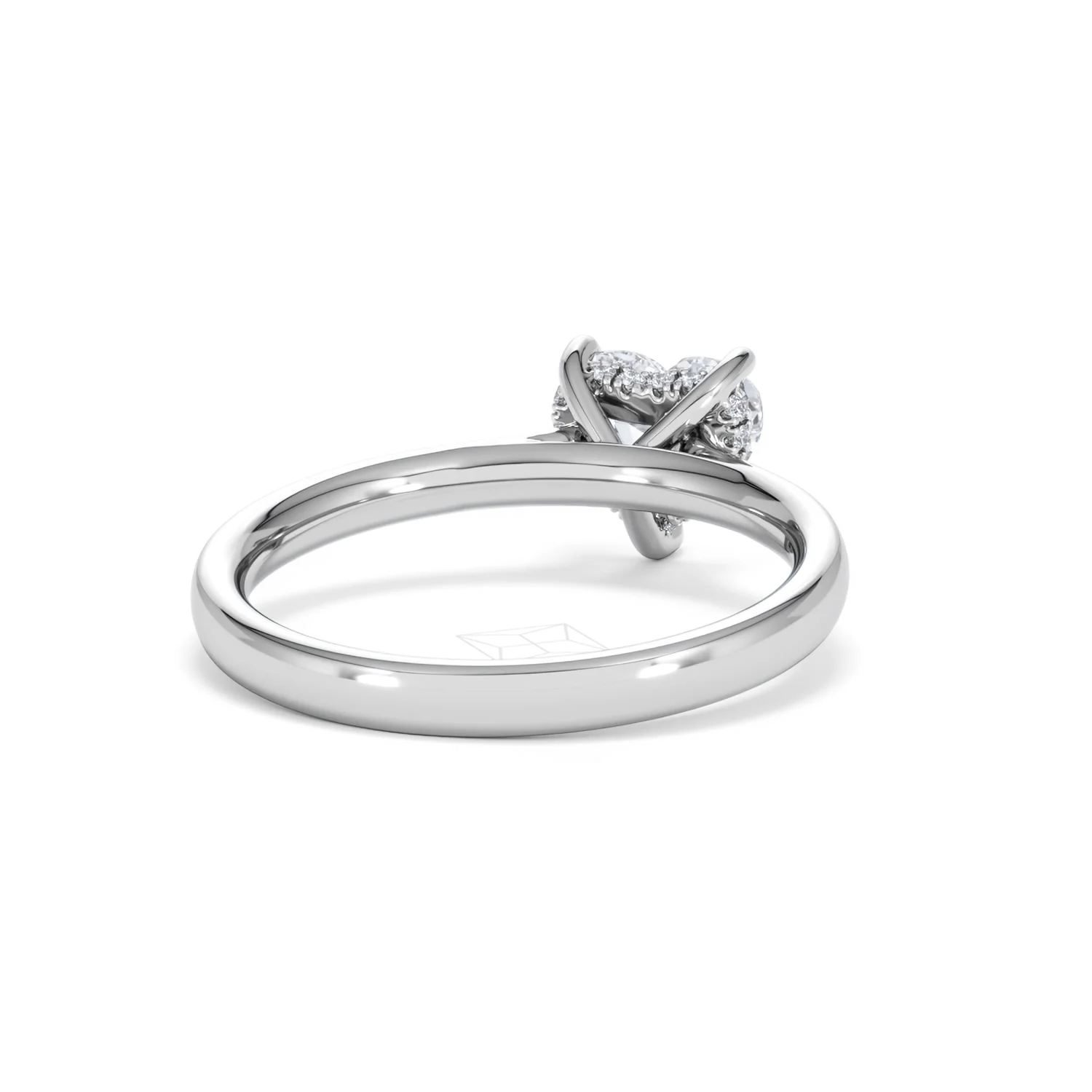 Amora Heart 1.00ct Hidden Halo Lab Diamond Engagement Ring F/VS Set in 18K White Gold - Image 43