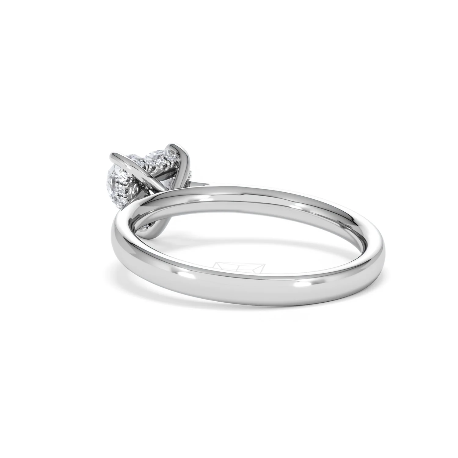 Amora Heart 1.00ct Hidden Halo Lab Diamond Engagement Ring F/VS Set in 18K White Gold - Image 56