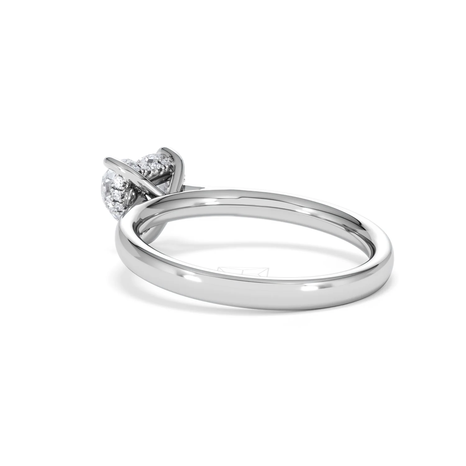 Amora Heart 1.00ct Hidden Halo Lab Diamond Engagement Ring F/VS Set in 18K White Gold - Image 57