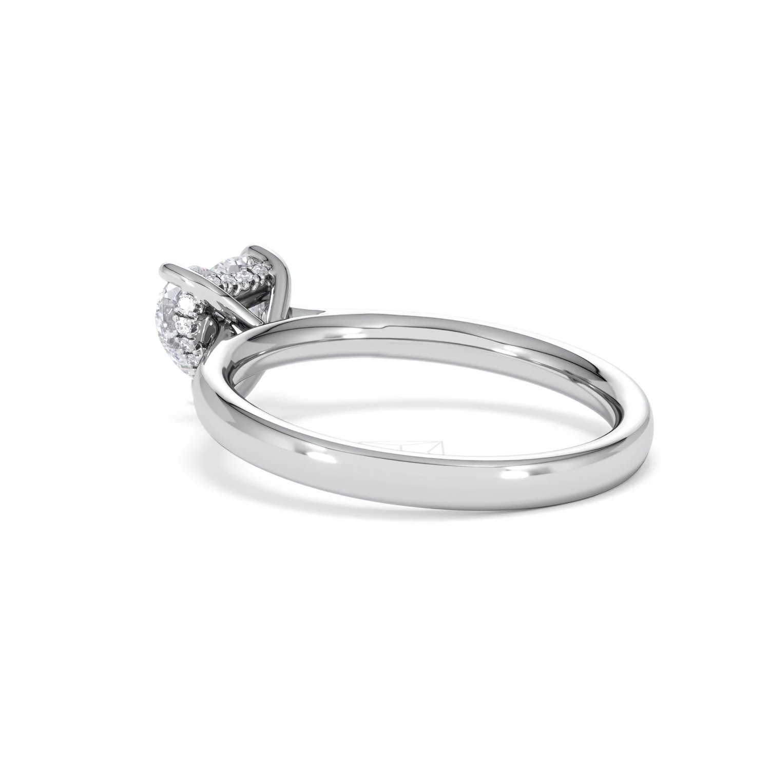 Amora Heart 1.00ct Hidden Halo Lab Diamond Engagement Ring F/VS Set in 18K White Gold - Image 58