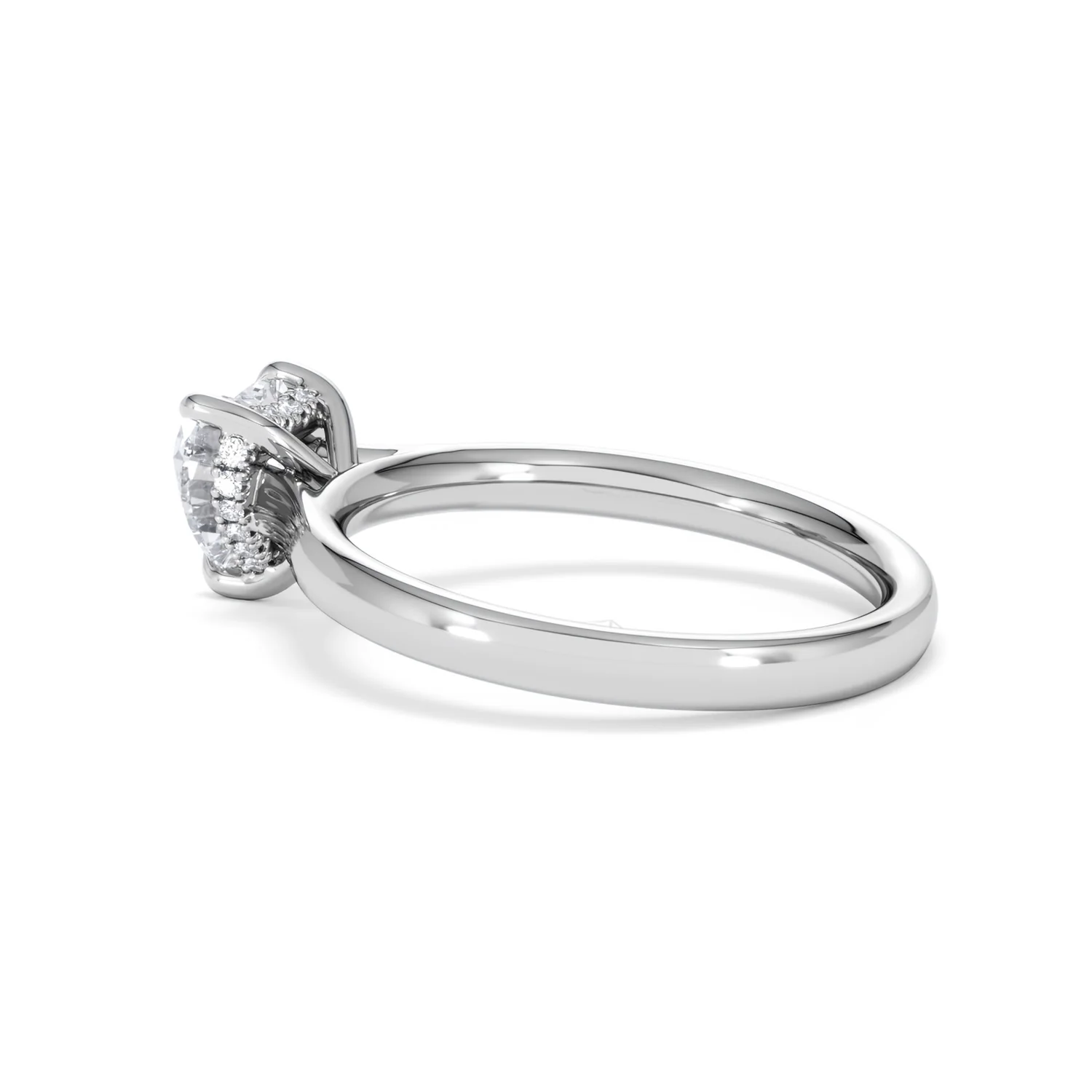 Amora Heart 1.00ct Hidden Halo Lab Diamond Engagement Ring F/VS Set in 18K White Gold - Image 62