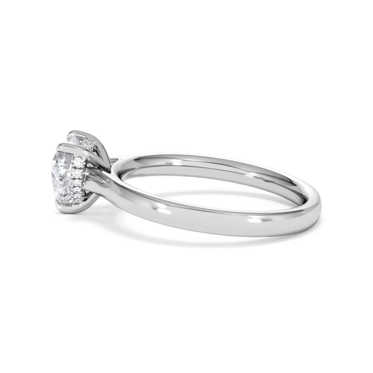 Amora Heart 1.00ct Hidden Halo Lab Diamond Engagement Ring F/VS Set in 18K White Gold - Image 66