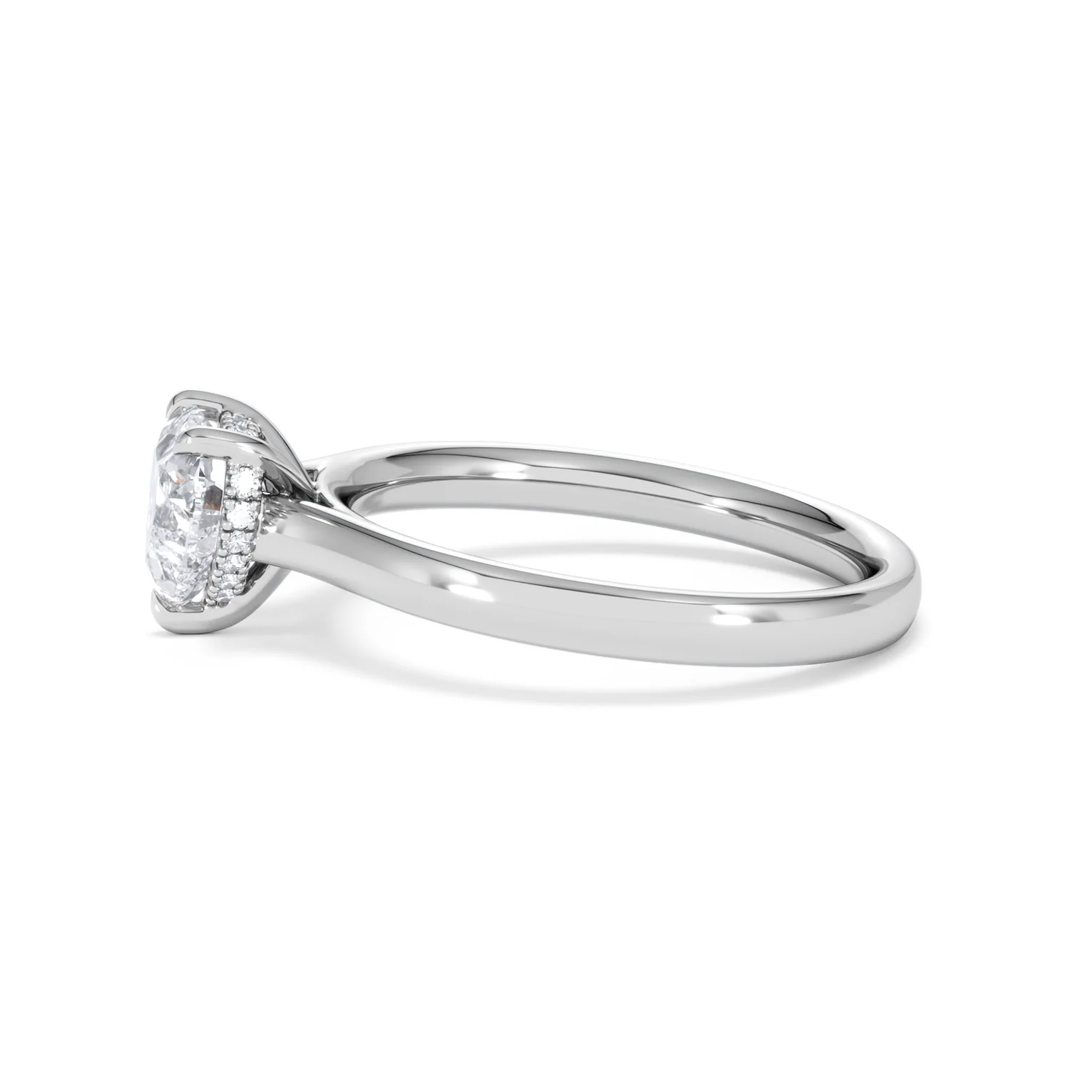 Amora Heart 1.00ct Hidden Halo Lab Diamond Engagement Ring F/VS Set in 18K White Gold - Image 69