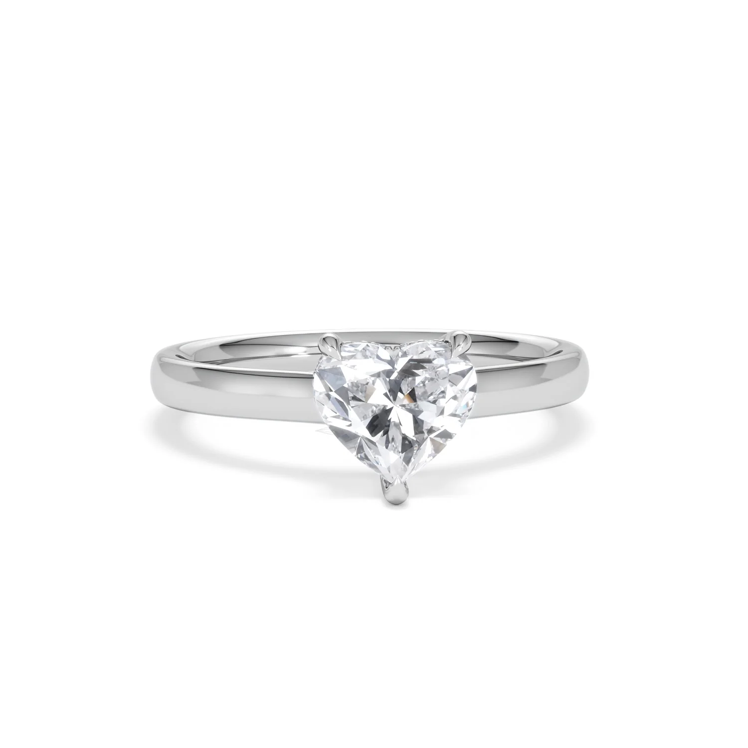 Amora Heart 1.00ct Hidden Halo Lab Diamond Engagement Ring F/VS Set in 18K White Gold - Image 9